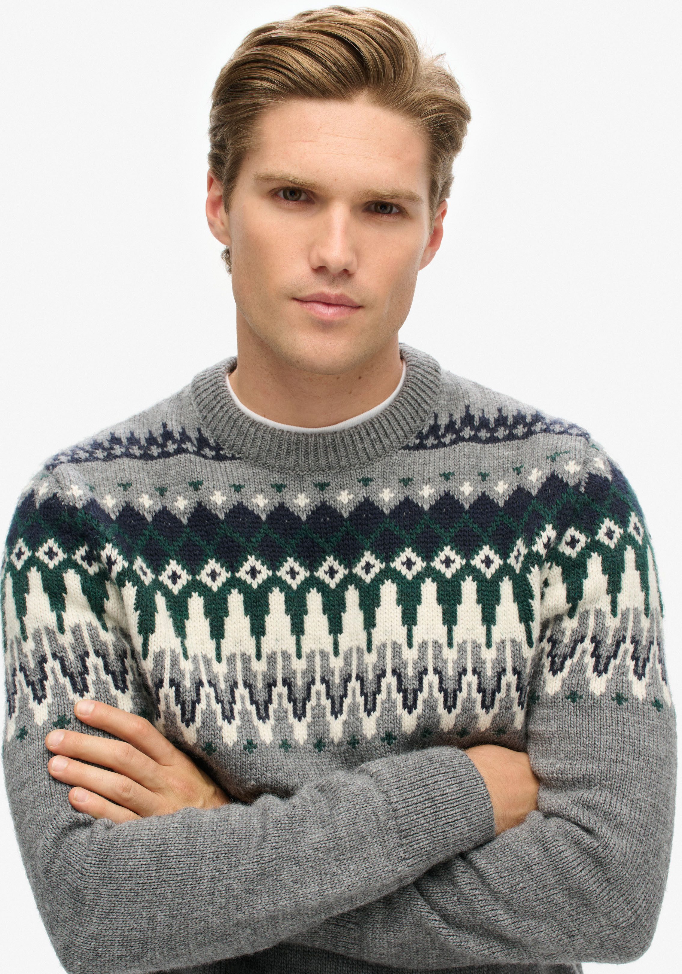 Superdry Trui met ronde hals FAIRISLE KNIT CREW JUMPER