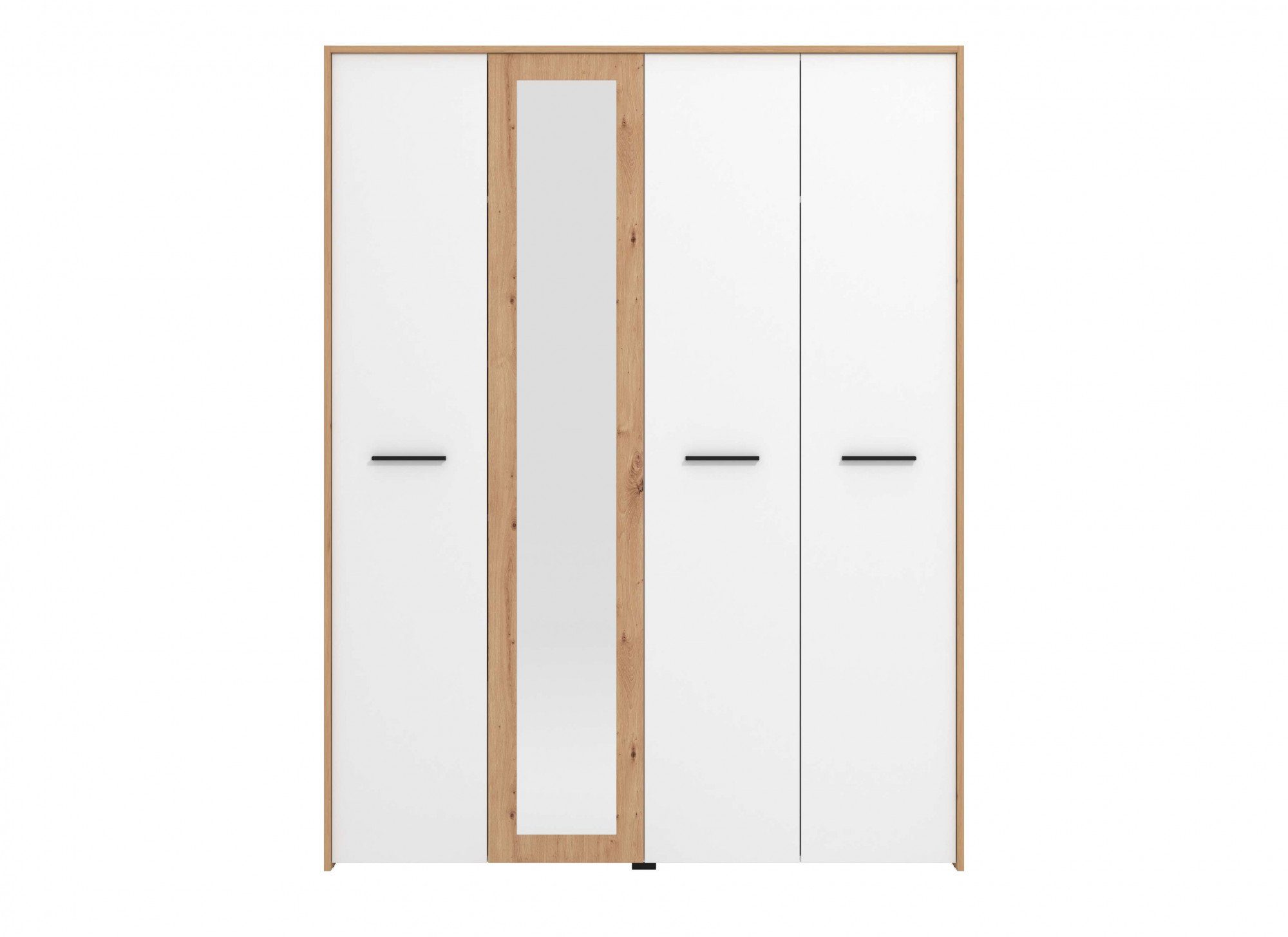 INOSIGN Kledingkast Varadero, 2 moderne kleurcombinaties met zwarte handgrepen met 1 spiegeldeur, in de breedtes 119 en 157 cm, fsc-gecertificeerd