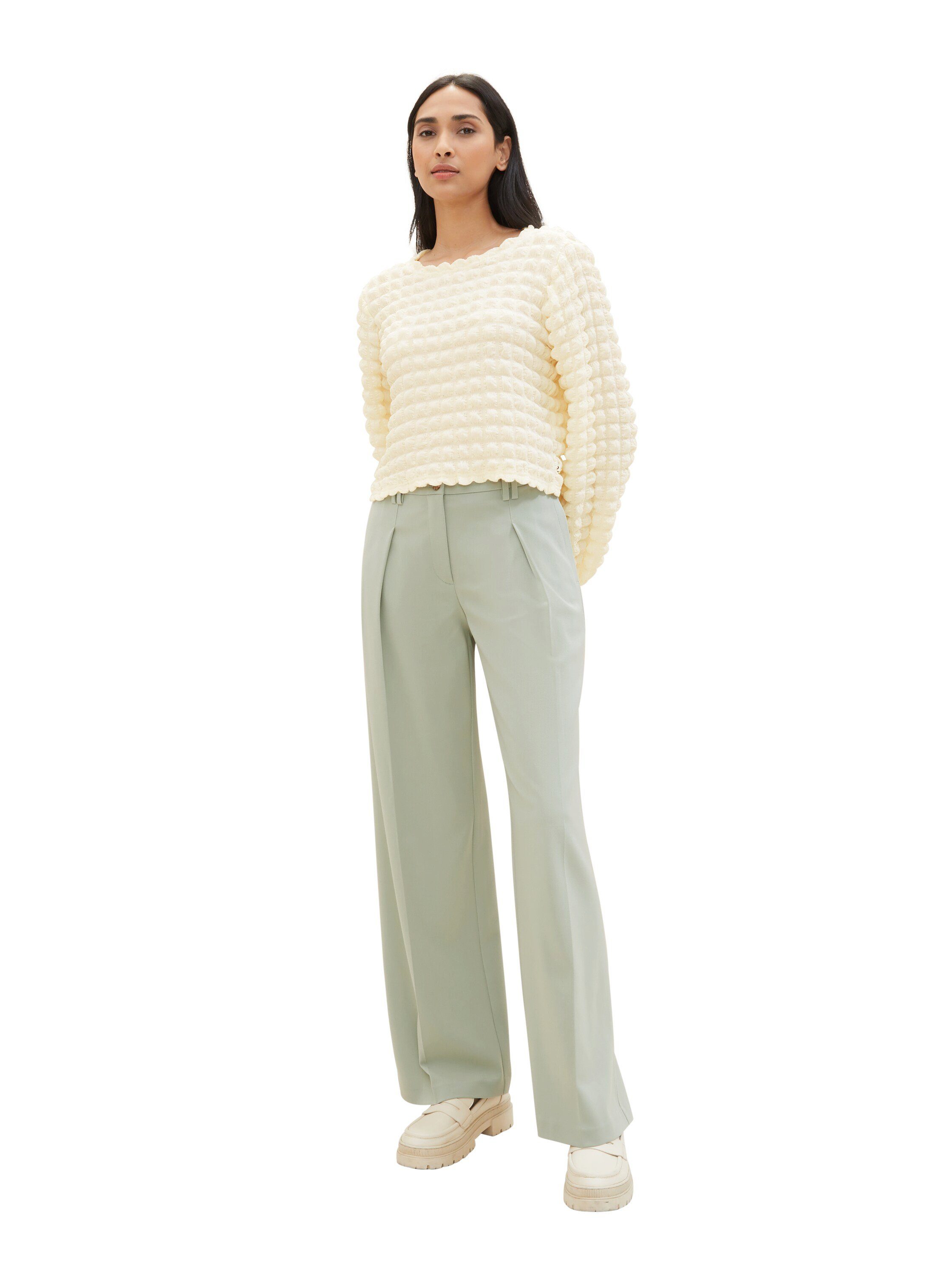 Tom Tailor Bandplooibroek Lea Wide Leg met wijde pijpen