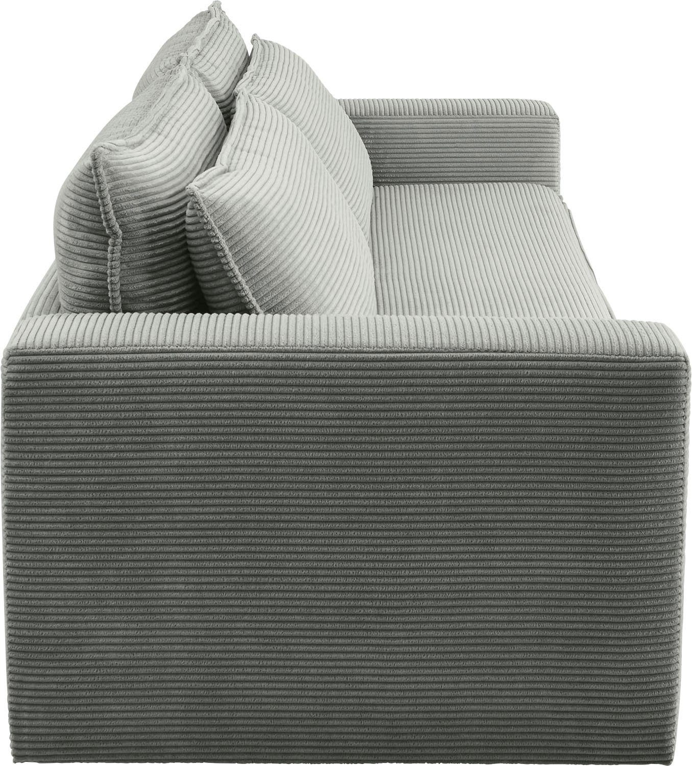 Places of Style 3-zitsbank PIAGGE Cord-bekleding - met slaapfunctie en bedkist, met praktische topmatras