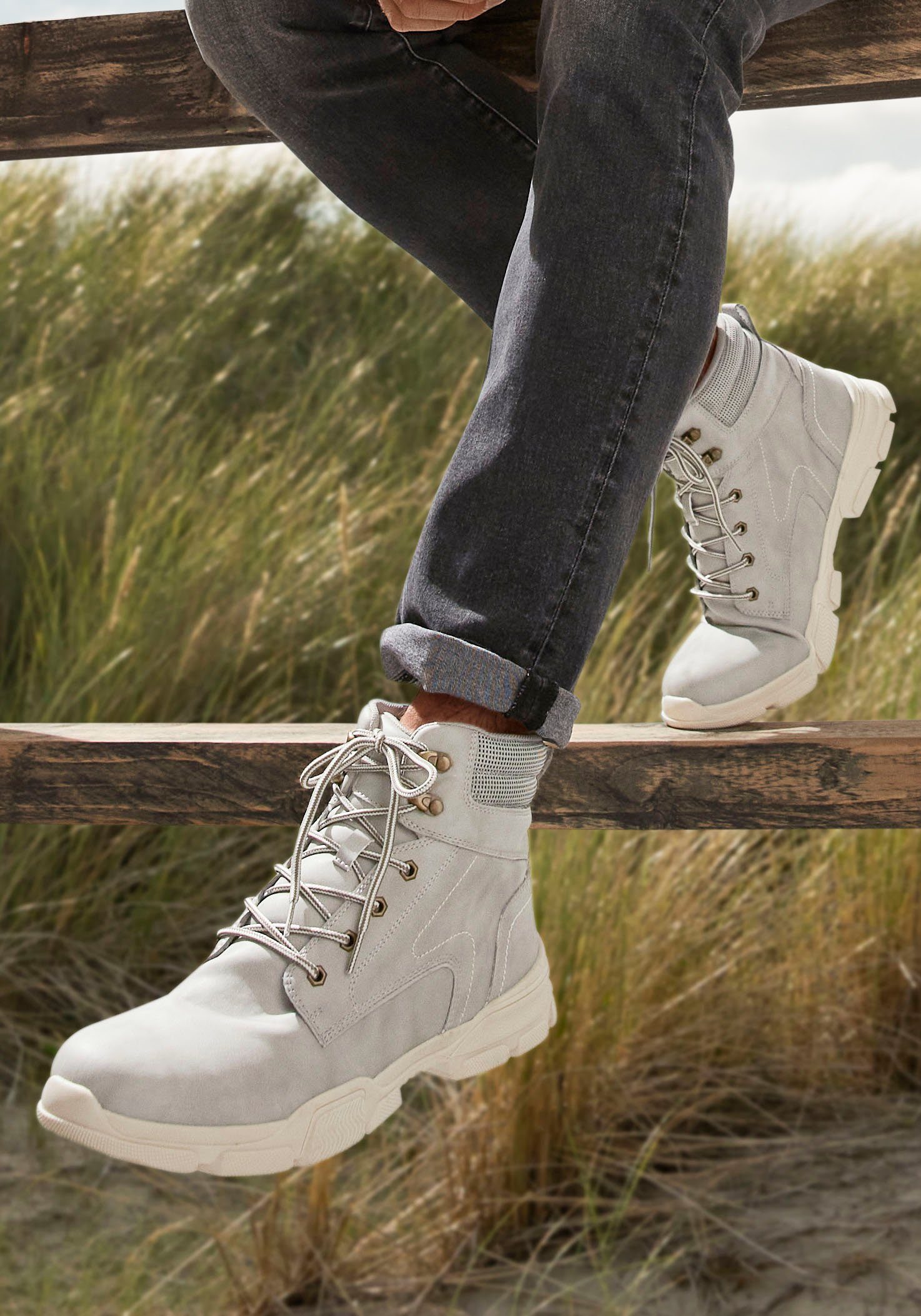 AUTHENTIC LE JOGGER Hoge veterschoenen Veterlaarsjes, wandelschoenen, outdoorlaarzen met profielzool VEGAN