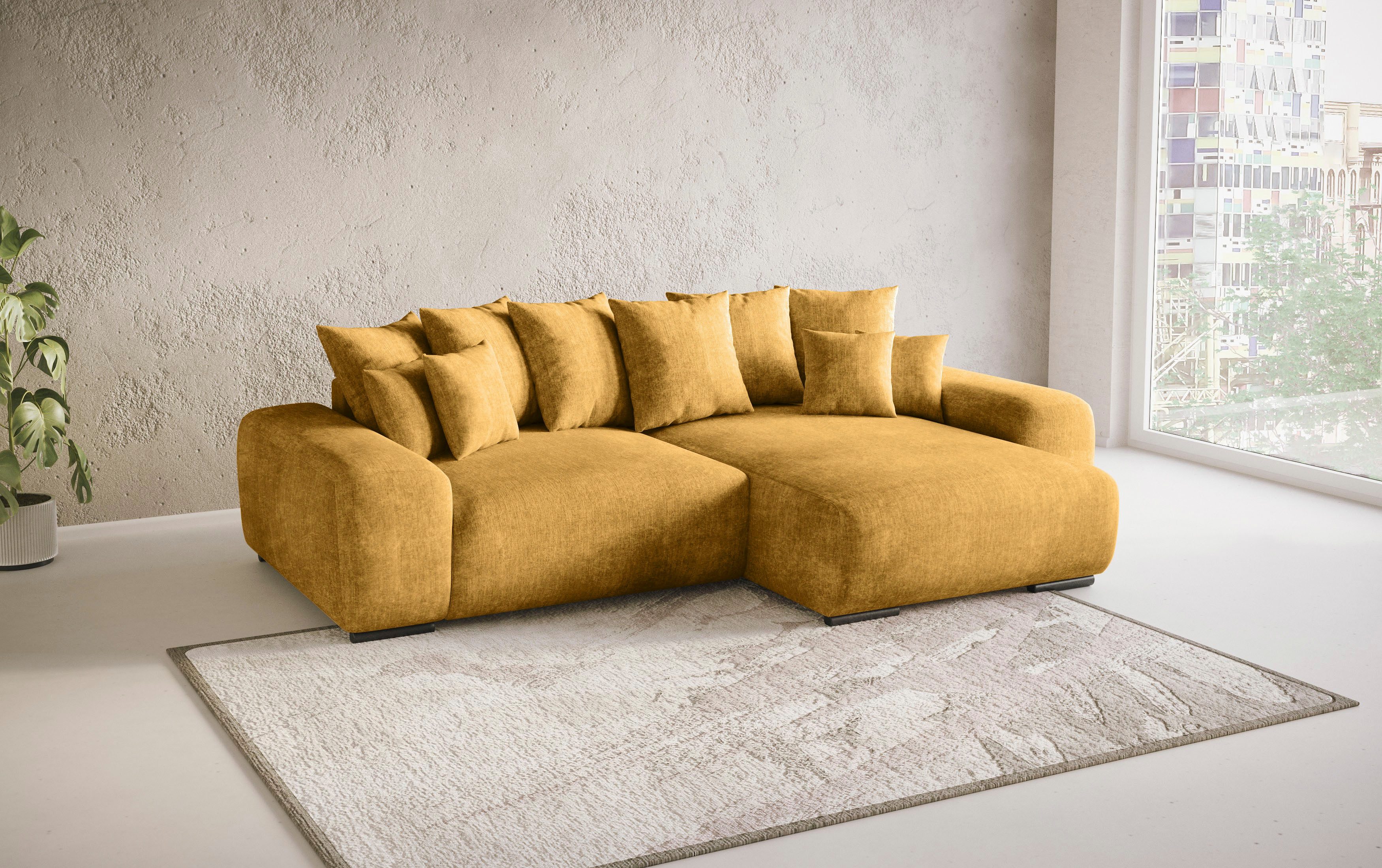 Mr. Couch Hoekbank Sundance L-vorm Doorlopende slaper met EasyBett-slaapfunctie, bedlade