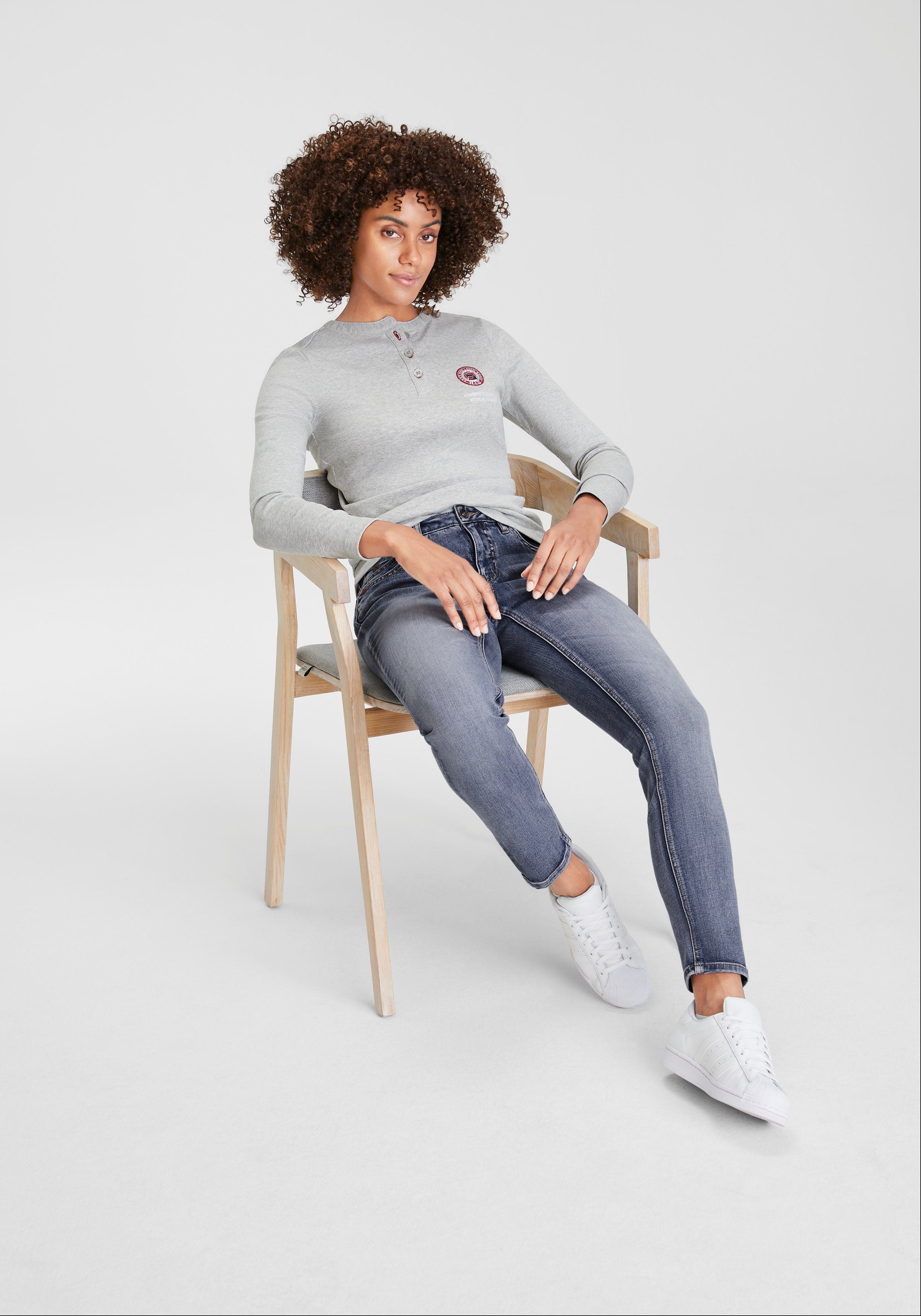 H.I.S 5-pocket jeans AriaMS normale taille, skinny jeans, met used-wassing, 5-pocket-stijl