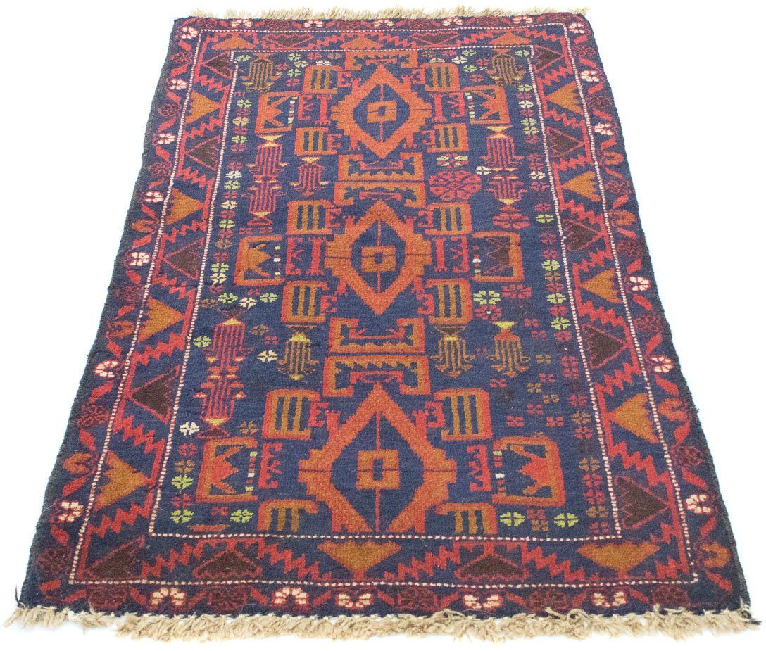 morgenland Wollen kleed Belutsch vloerkleed met de hand geknoopt blauw handgeknoopt