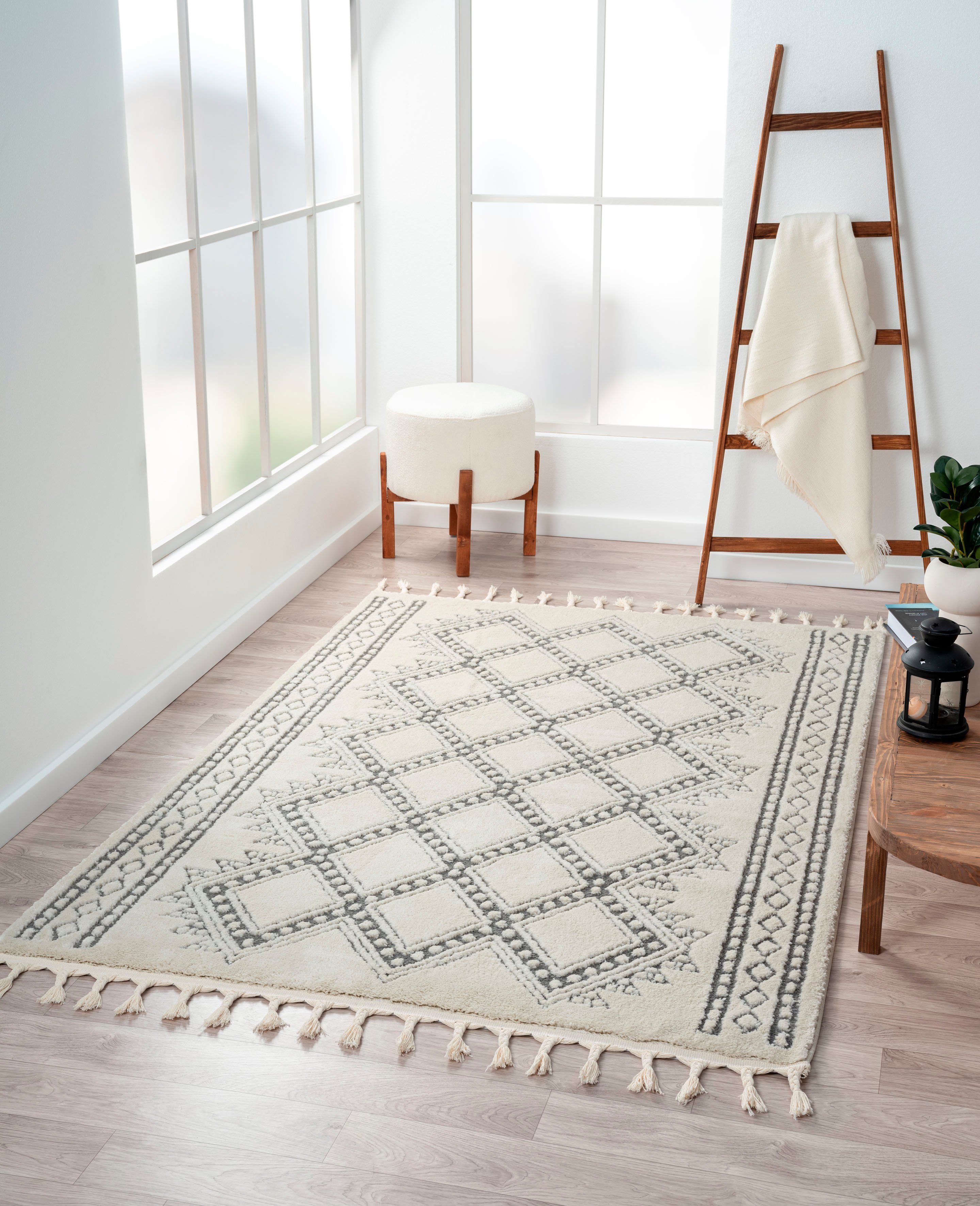Myflair Möbel & Accessoires Hoogpolig vloerkleed Marokkaanse traditie voorraadopruiming modern, marokkaans ontwerp, fluffy zacht door hoogpolig