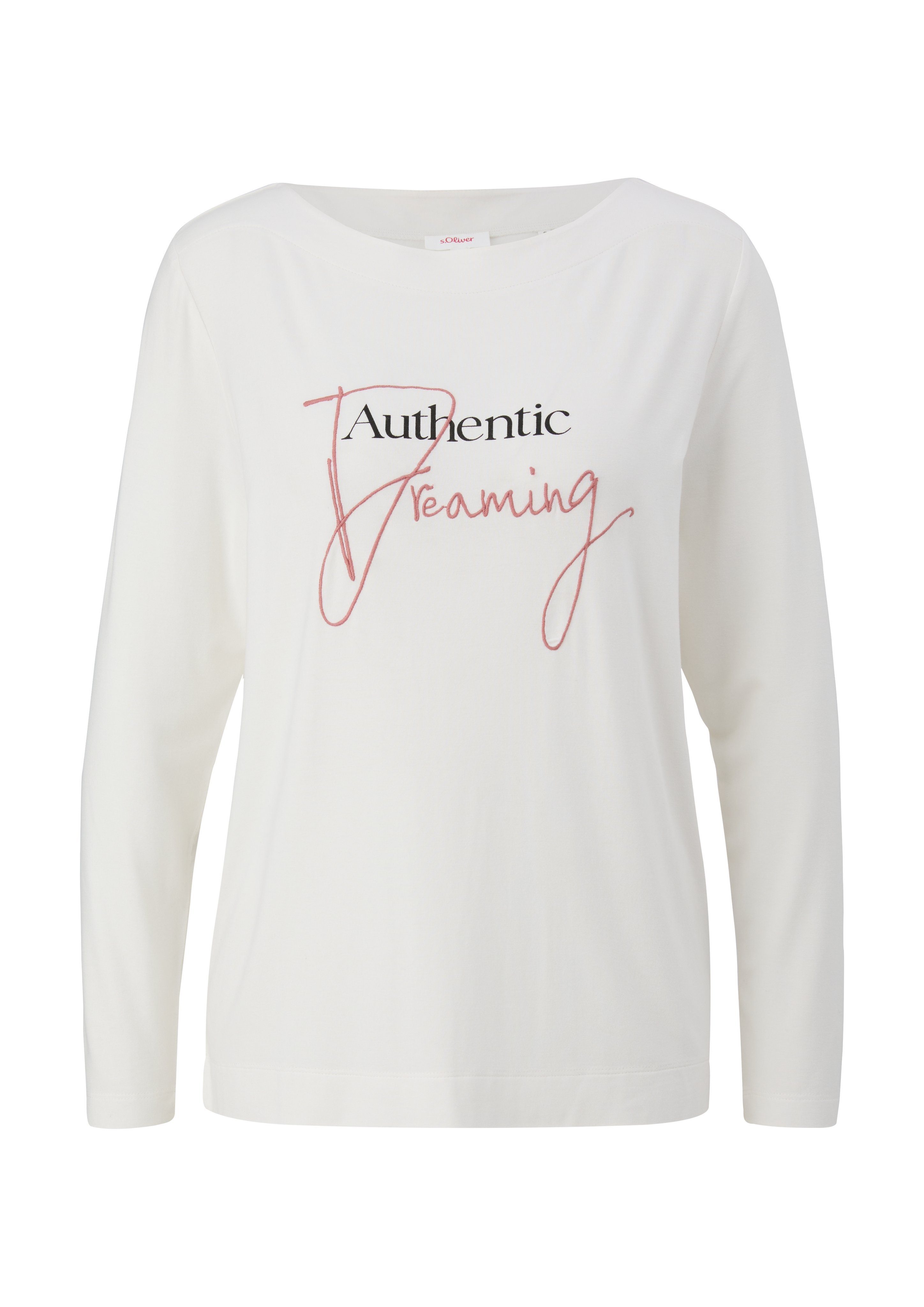 s.Oliver Longsleeve met groot opschrift op borsthoogte