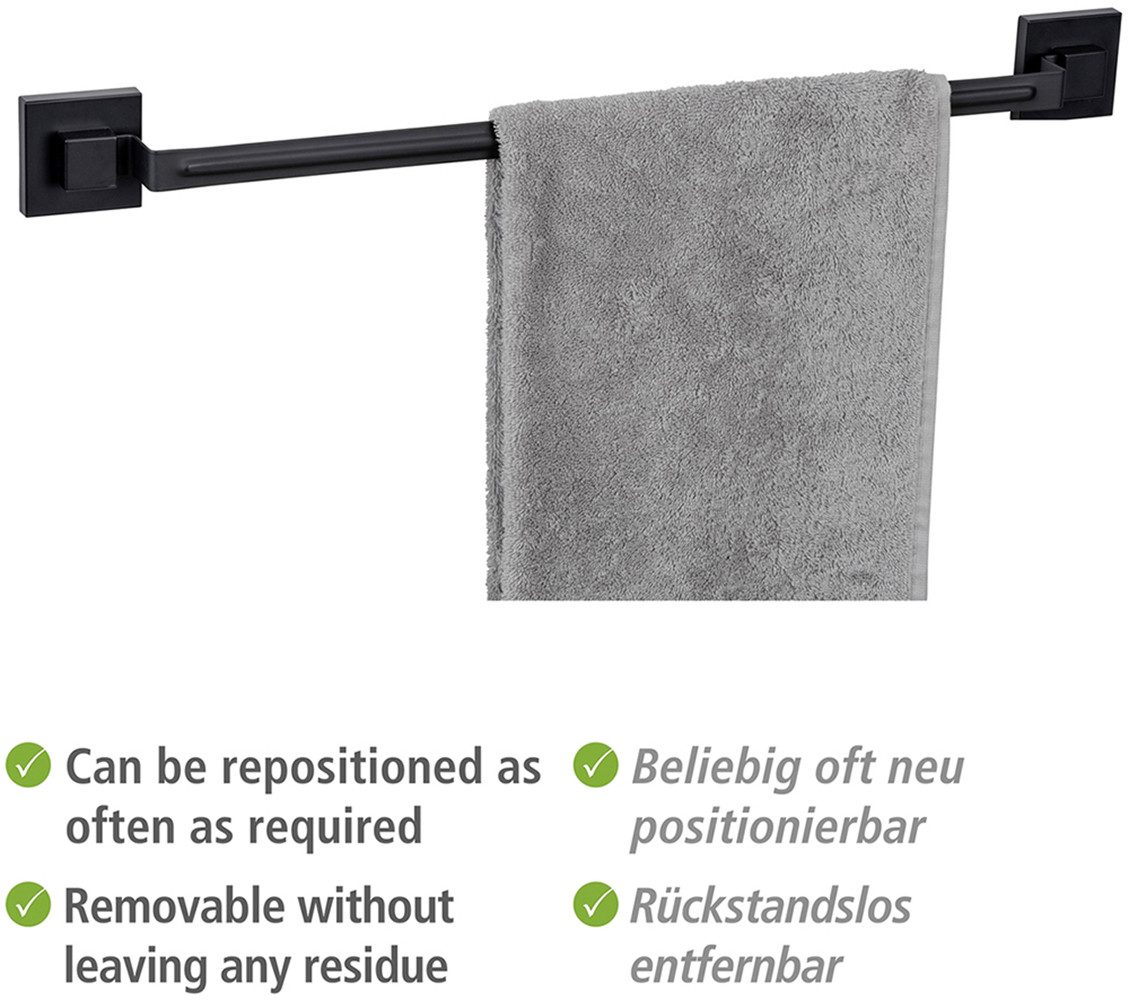 WENKO Handdoekstang Vacuum-Loc® model Quadro van edelstaal, bevestigen zonder boren