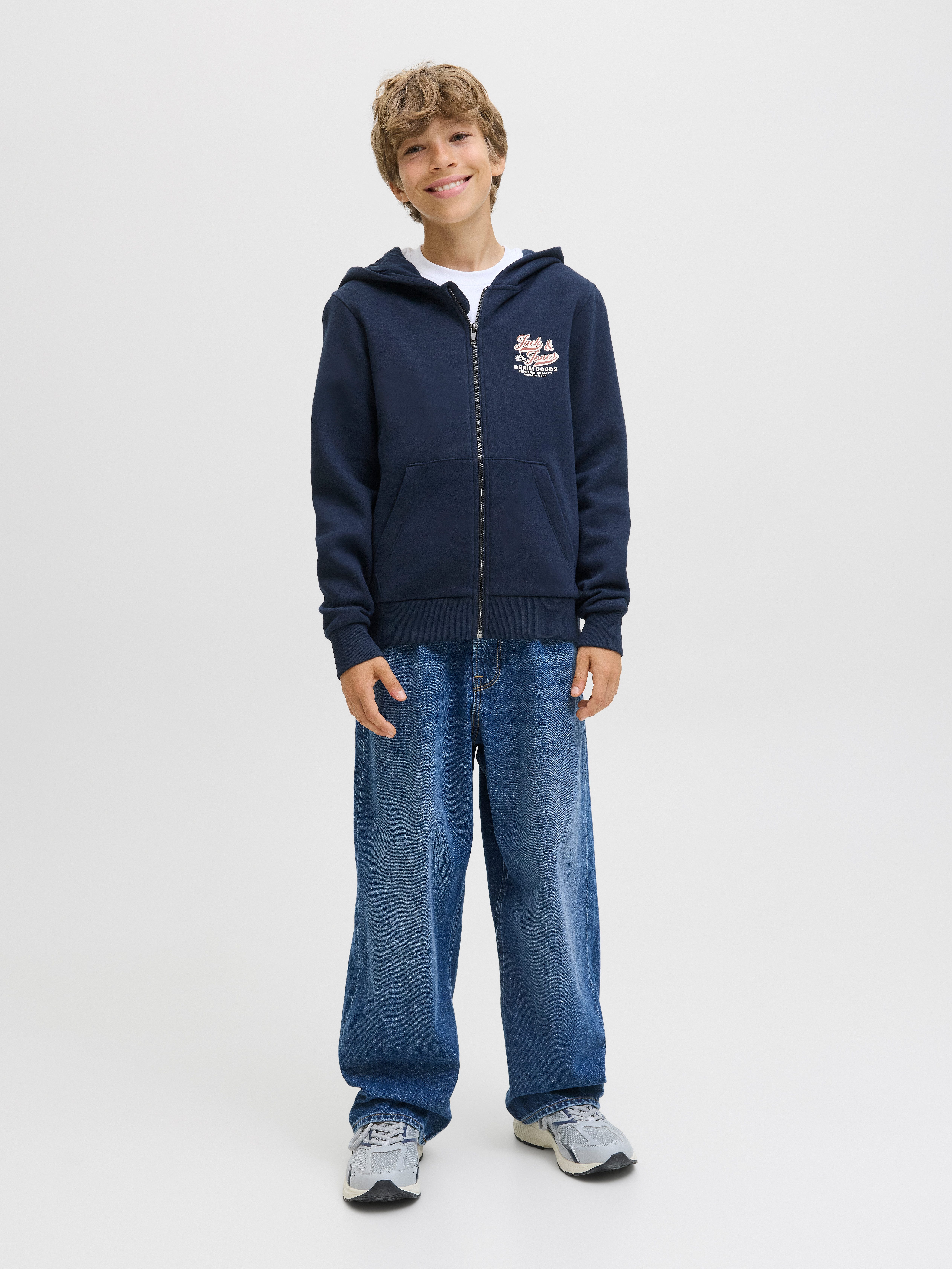 Jack & Jones Junior Hoodie JJELOGO SWEAT ZIPHOOD 2COL AW25 NOOS JNR