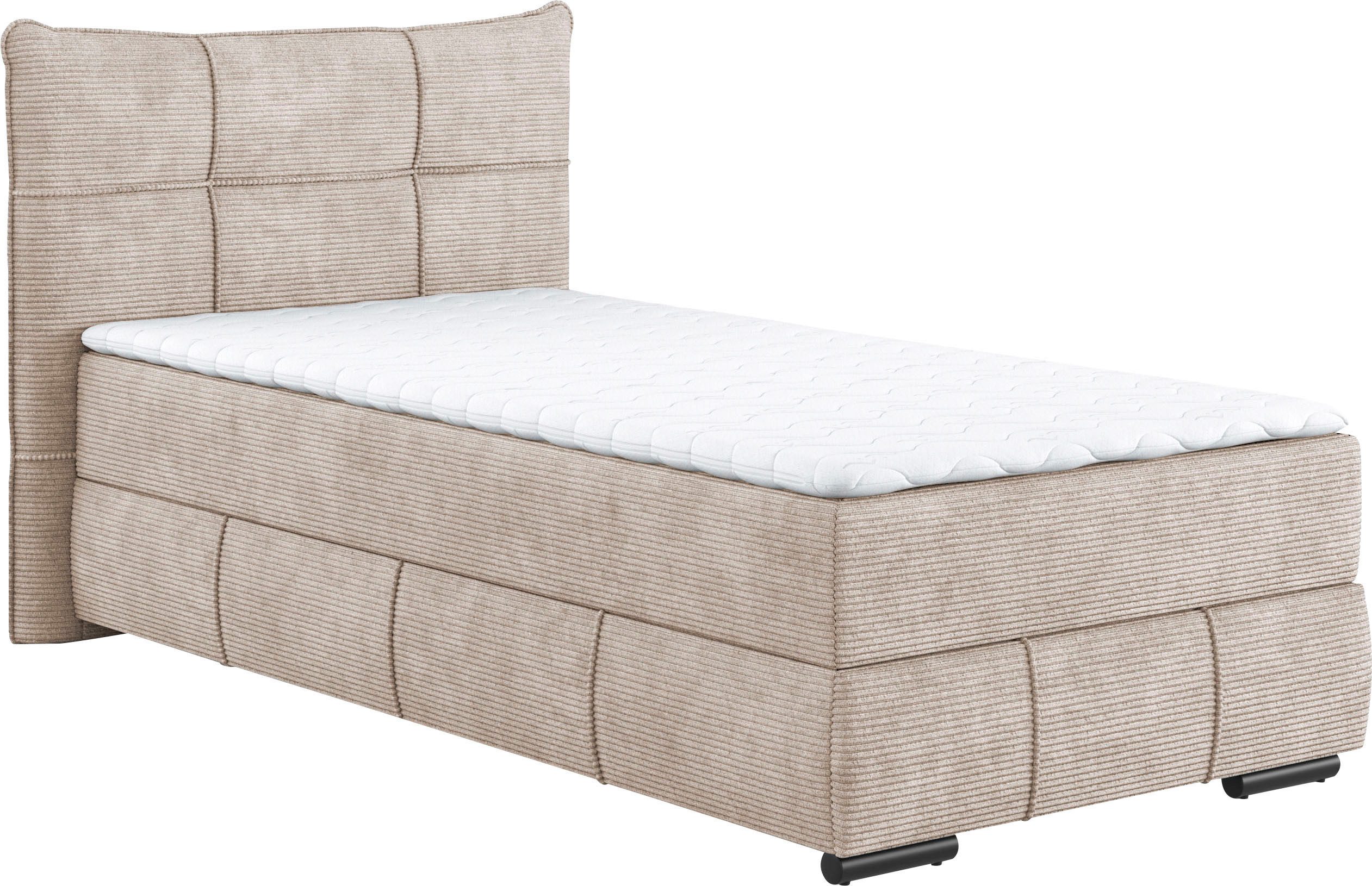 Mr. Couch Boxspring Brewdley met bedkist, incl. matras Topmatras en sierkussen, in verschillende hardheden beschikbaar