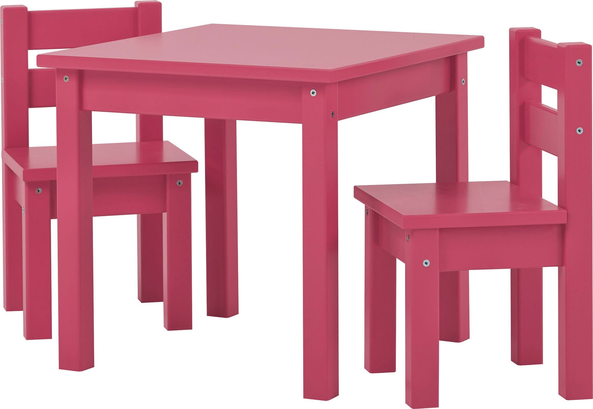 Hoppekids Kinderzithoek MADS kinderzithoek in vele kleuren, met twee stoelen (set, 3-delig) bankjes & fauteuils roze
