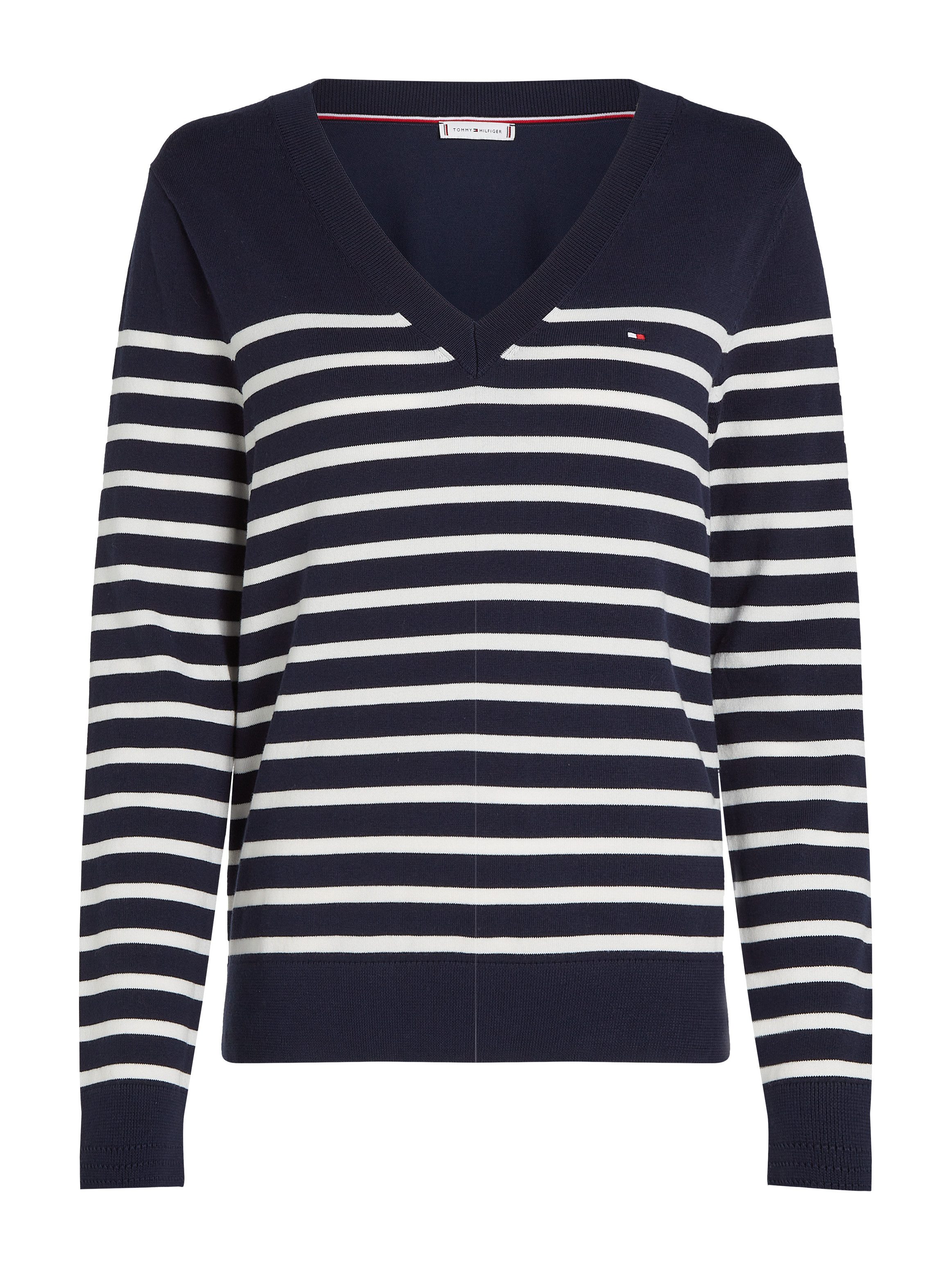 Tommy Hilfiger Trui met V-hals met logoborduursel