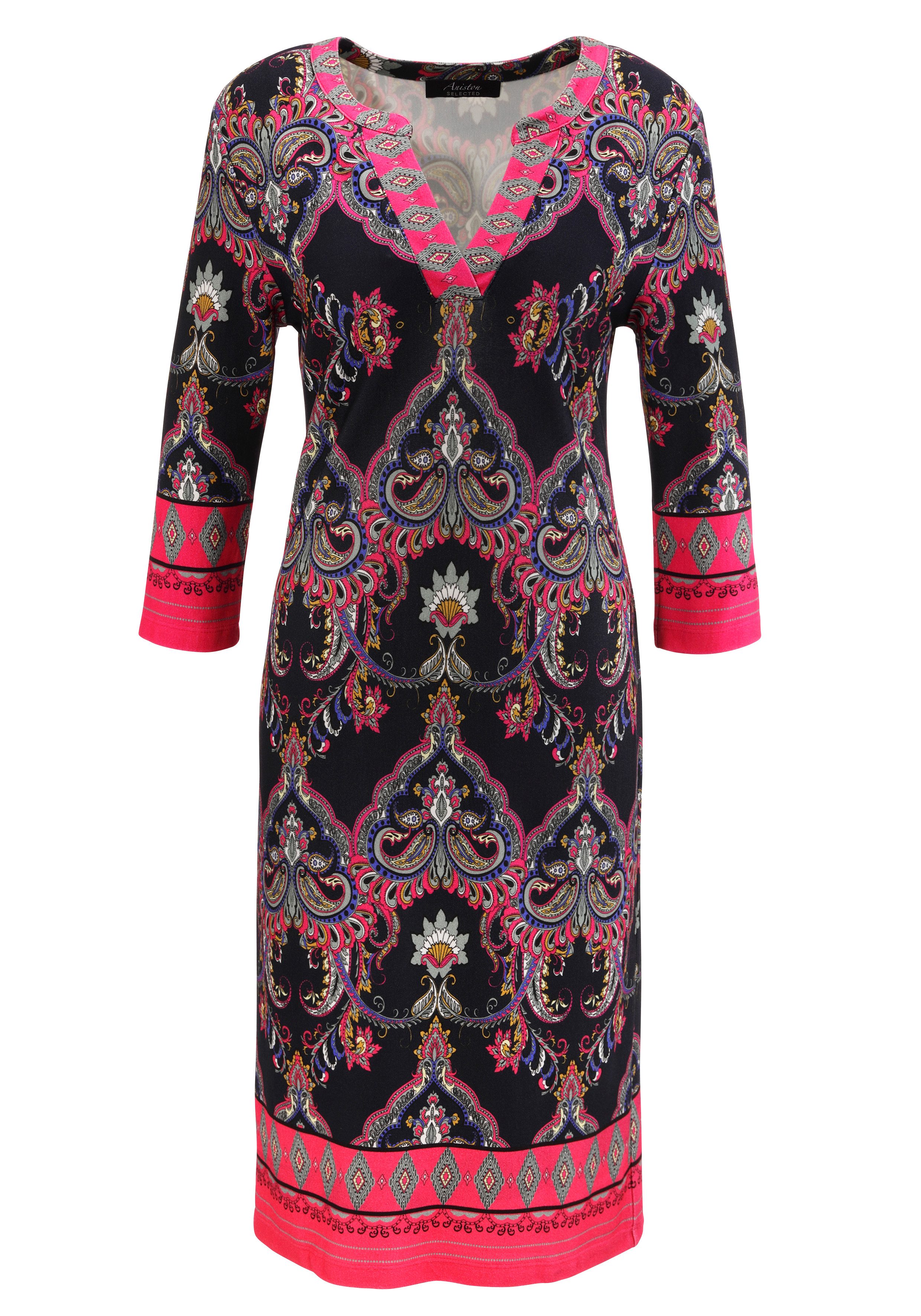 Aniston SELECTED Jerseyjurk met ornamenten- en rankenprint allover