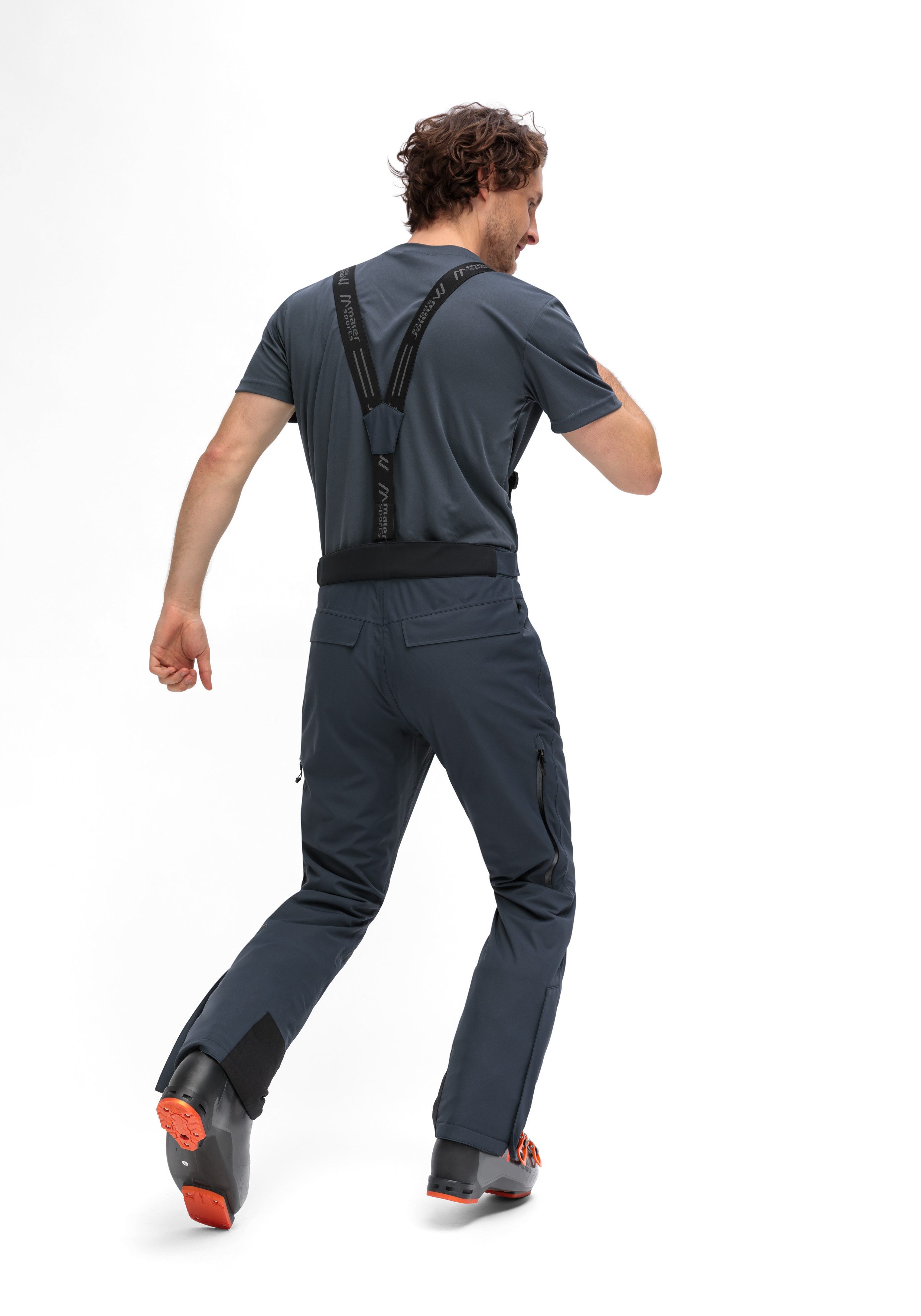 Maier Sports Skibroek Anton Vent slim Heren sneeuwbroek met bretels, wind/waterdicht, slim fit
