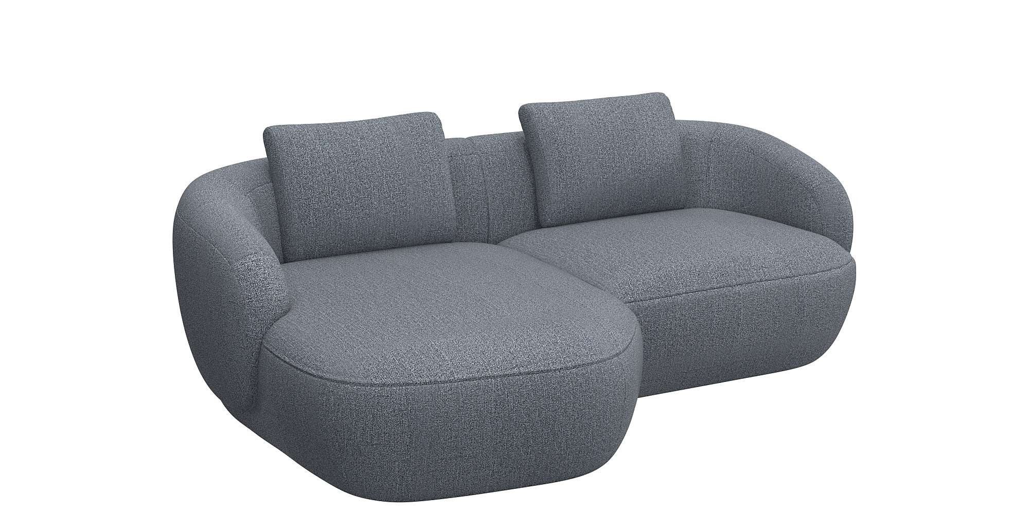 FLEXLUX Zithoek Torino, rond, L-vorm, bankhoek met recamière, longchair-sofa