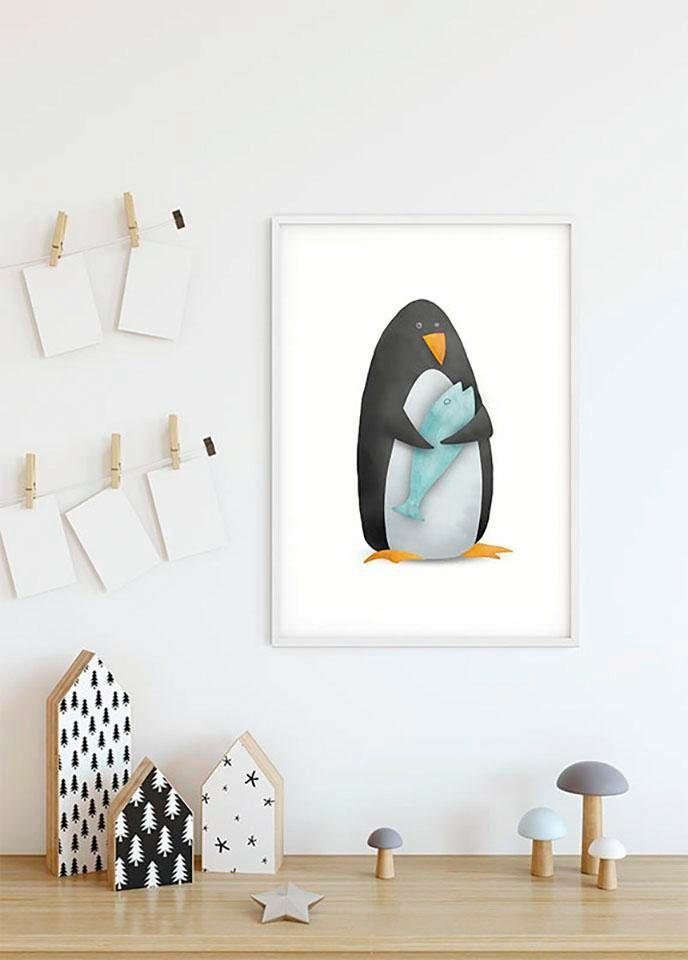 Komar Wanddecoratie Cute animal Penguin Wanddecoratie - zonder lijst (1 stuk)