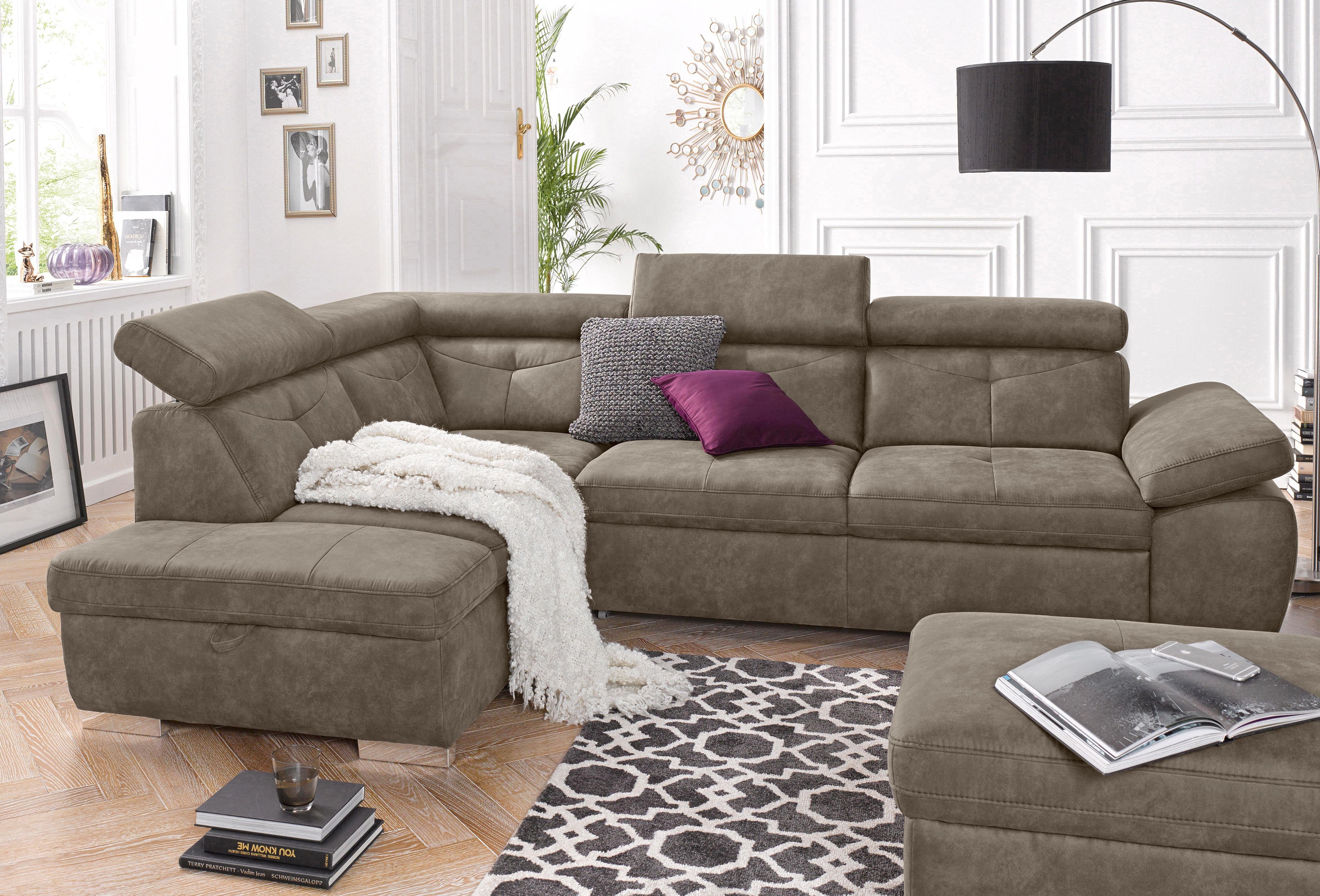 Exxpo - sofa fashion Hoekbank Spring, super comfortabel en comfortabel met arm- en hoofdsteunfunctie