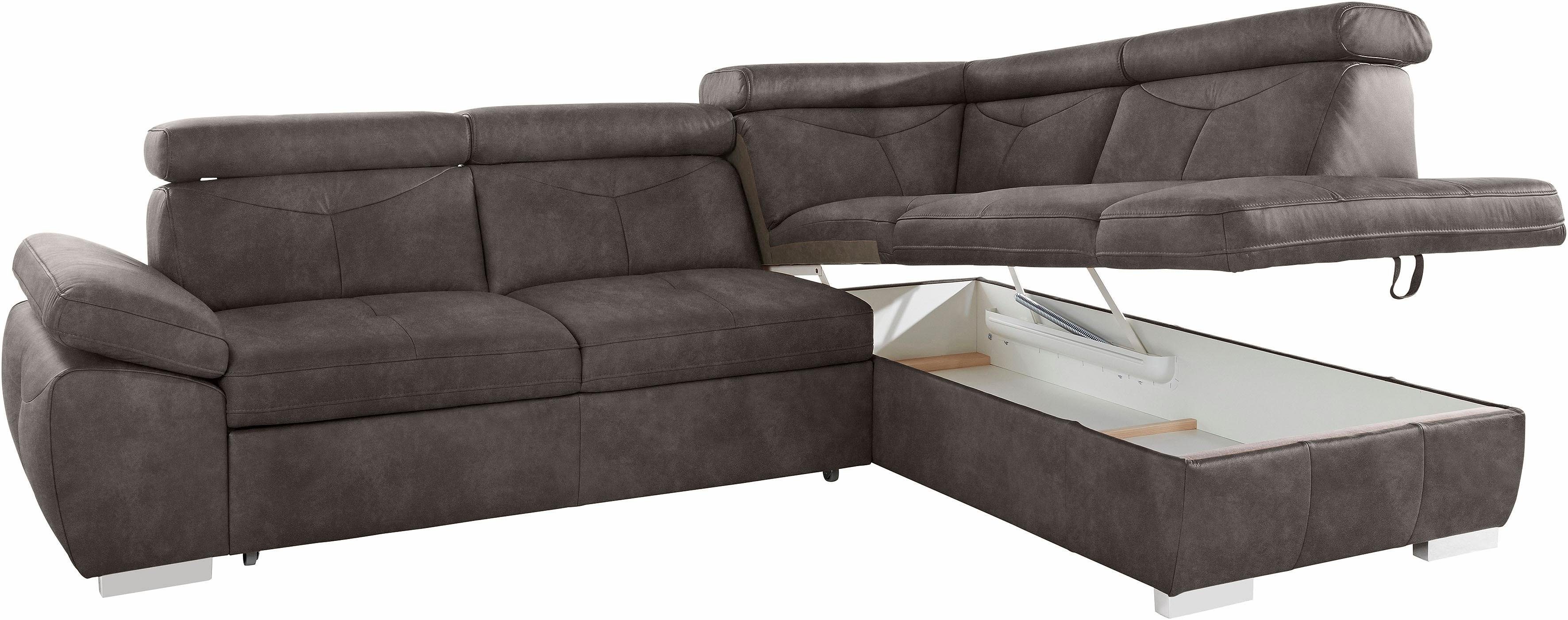 exxpo - sofa fashion Hoekbank Spring, super comfortabel en comfortabel met arm- en hoofdsteunfunctie