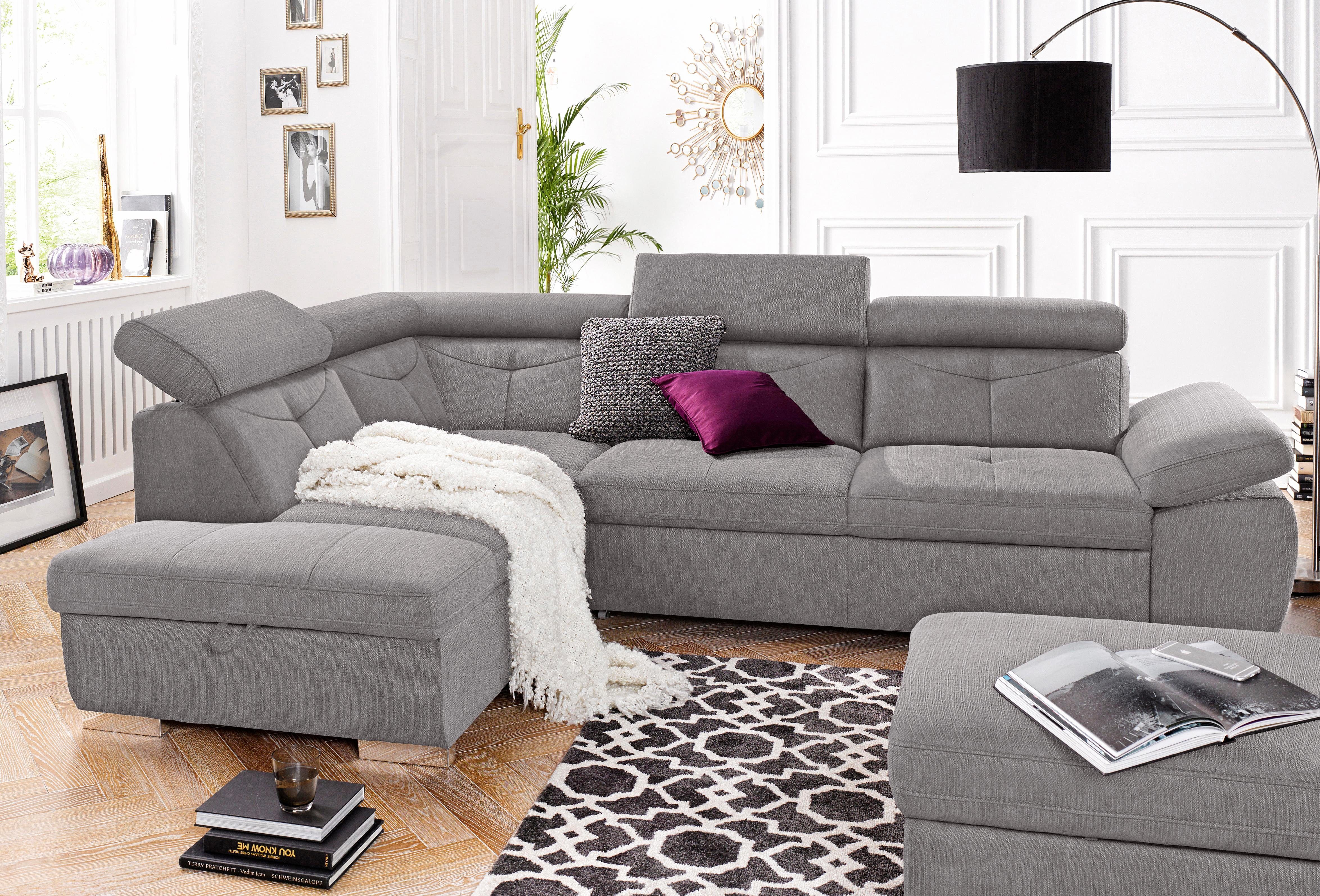 Exxpo - sofa fashion Hoekbank Spring, super comfortabel en comfortabel met arm- en hoofdsteunfunctie