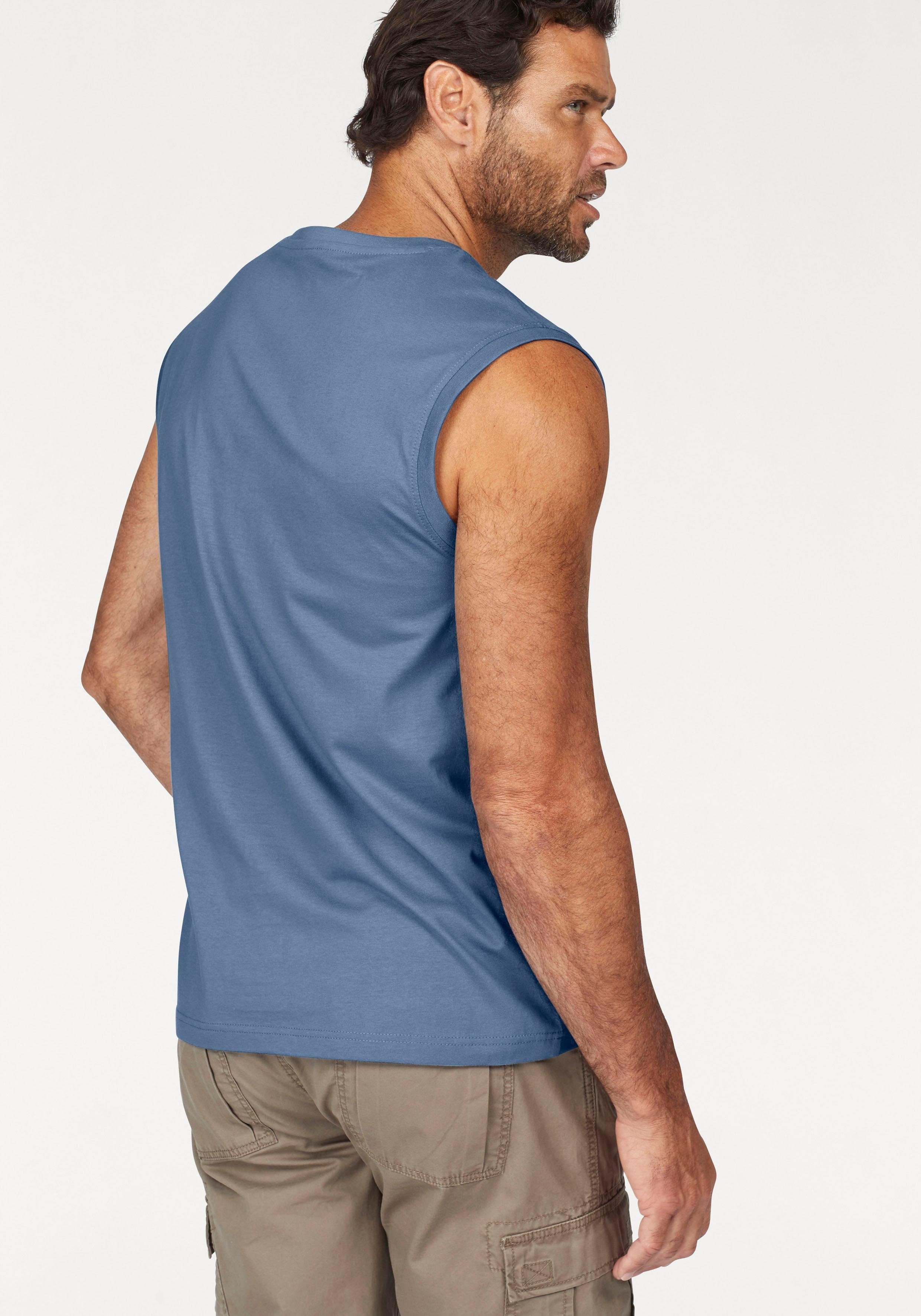 Man's World Muscle-shirt mouwloos, basic stijl, effen, ronde hals (3-delig, Set van 3)