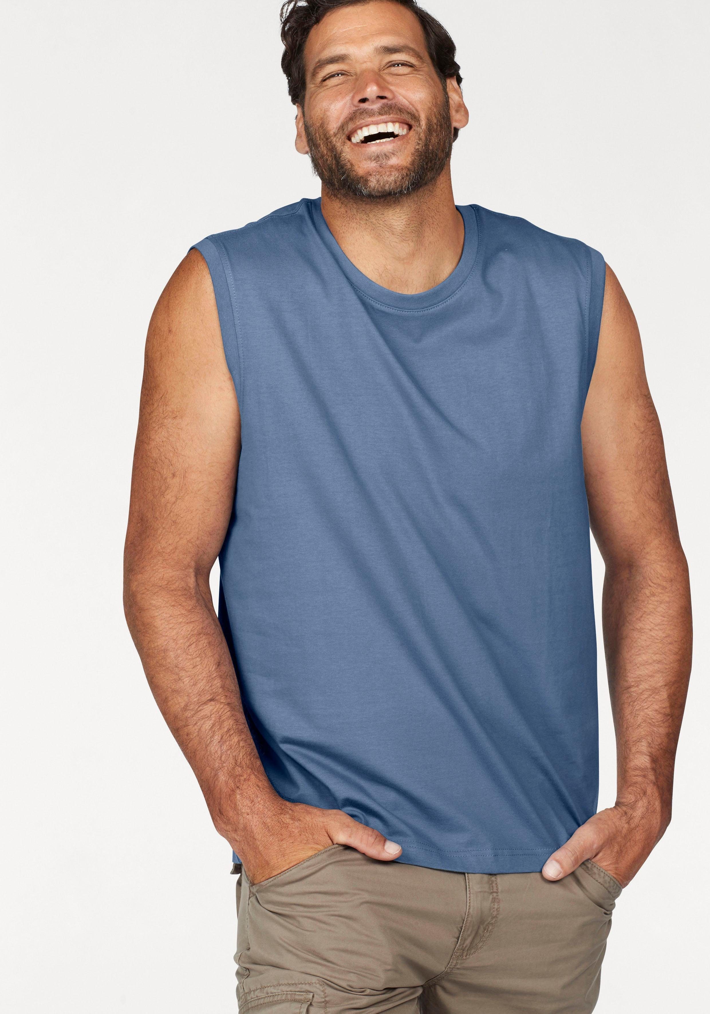 Man's World Muscle-shirt mouwloos, basic stijl, effen, ronde hals (3-delig, Set van 3)