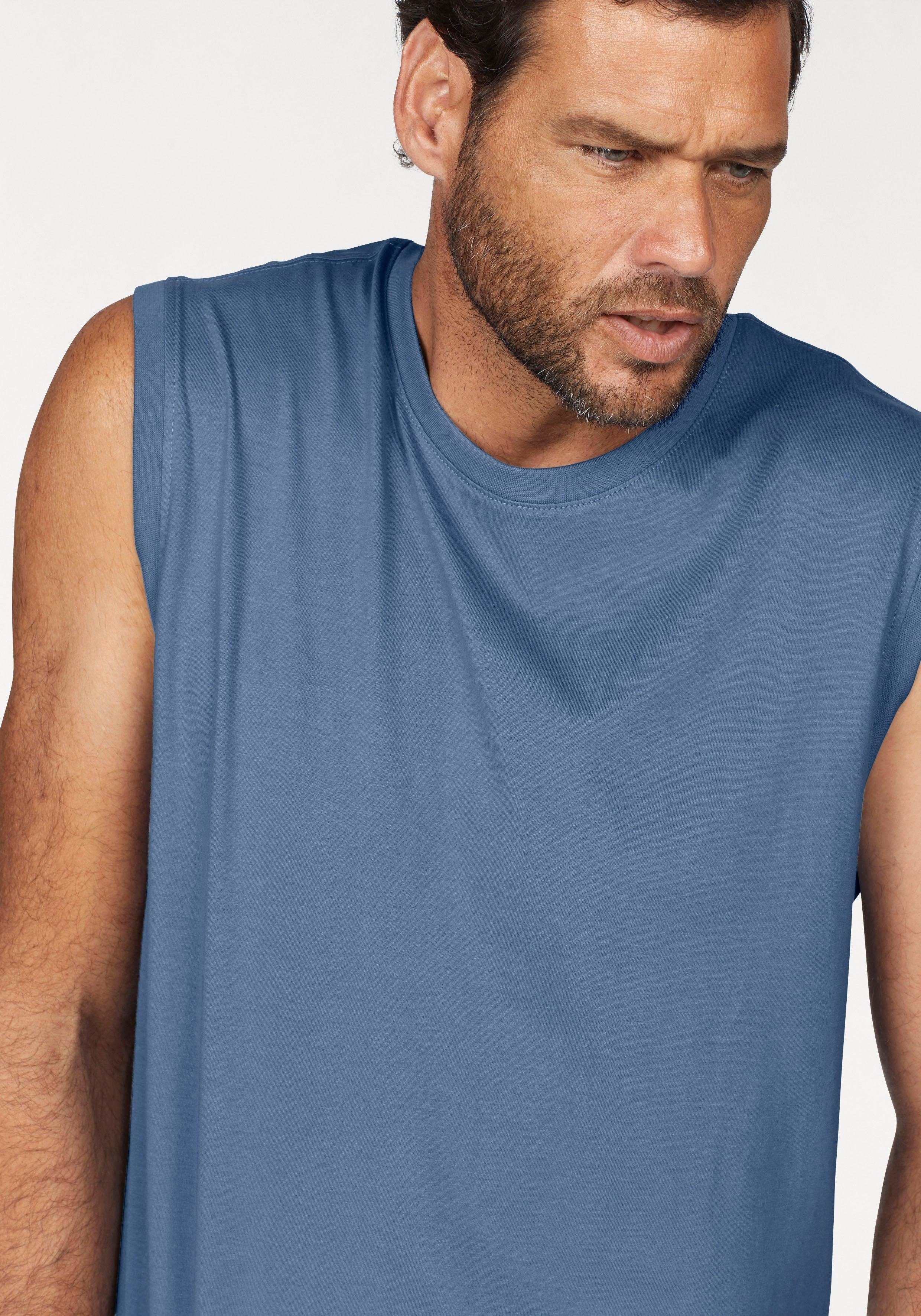 Man's World Muscle-shirt mouwloos, basic stijl, effen, ronde hals (3-delig, Set van 3)