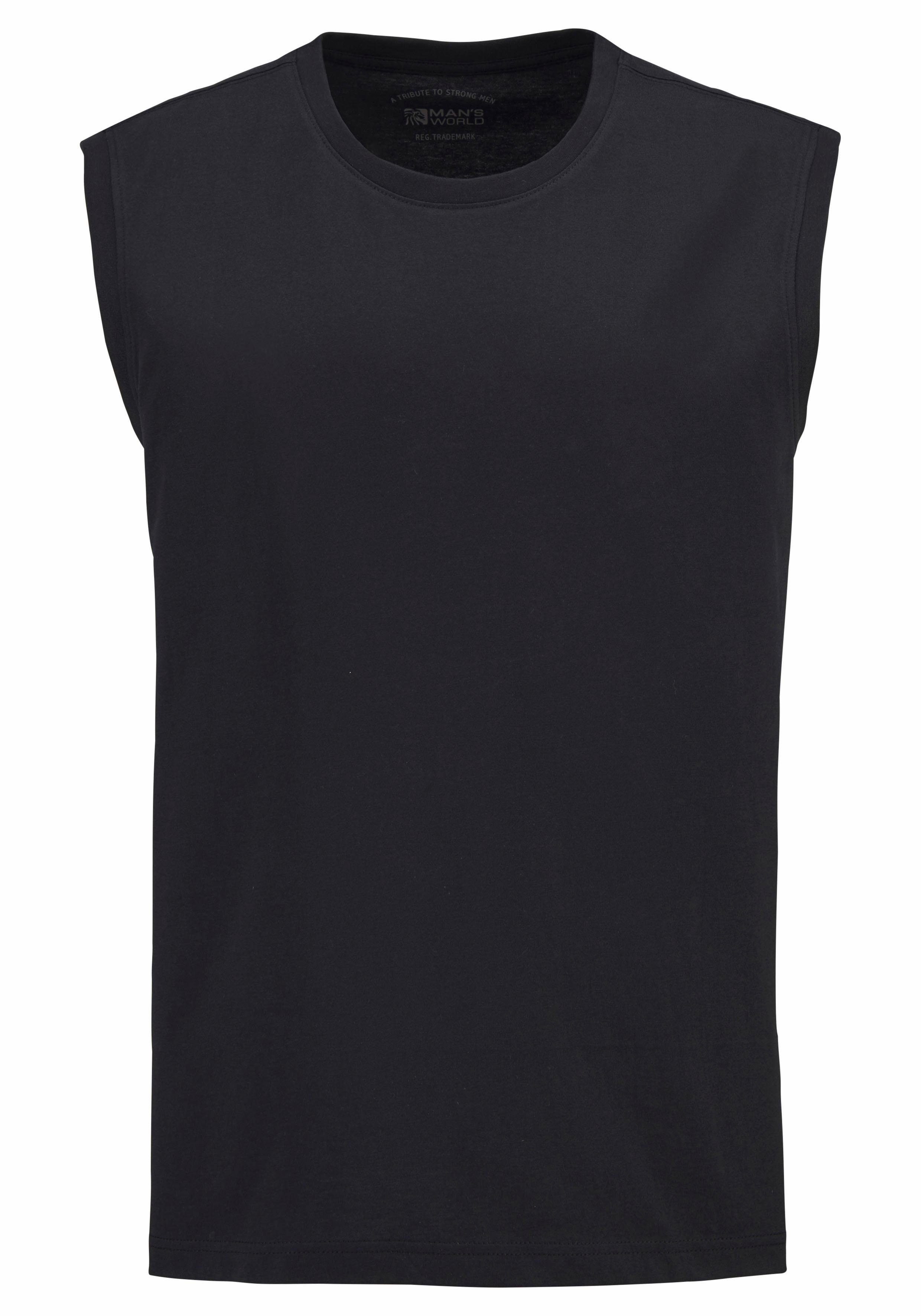 Man's World Muscle-shirt mouwloos, basic stijl, effen, ronde hals (3-delig, Set van 3)