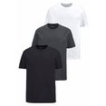 man's world t-shirt basic kleuren (set, 3-delig, set van 3) zwart