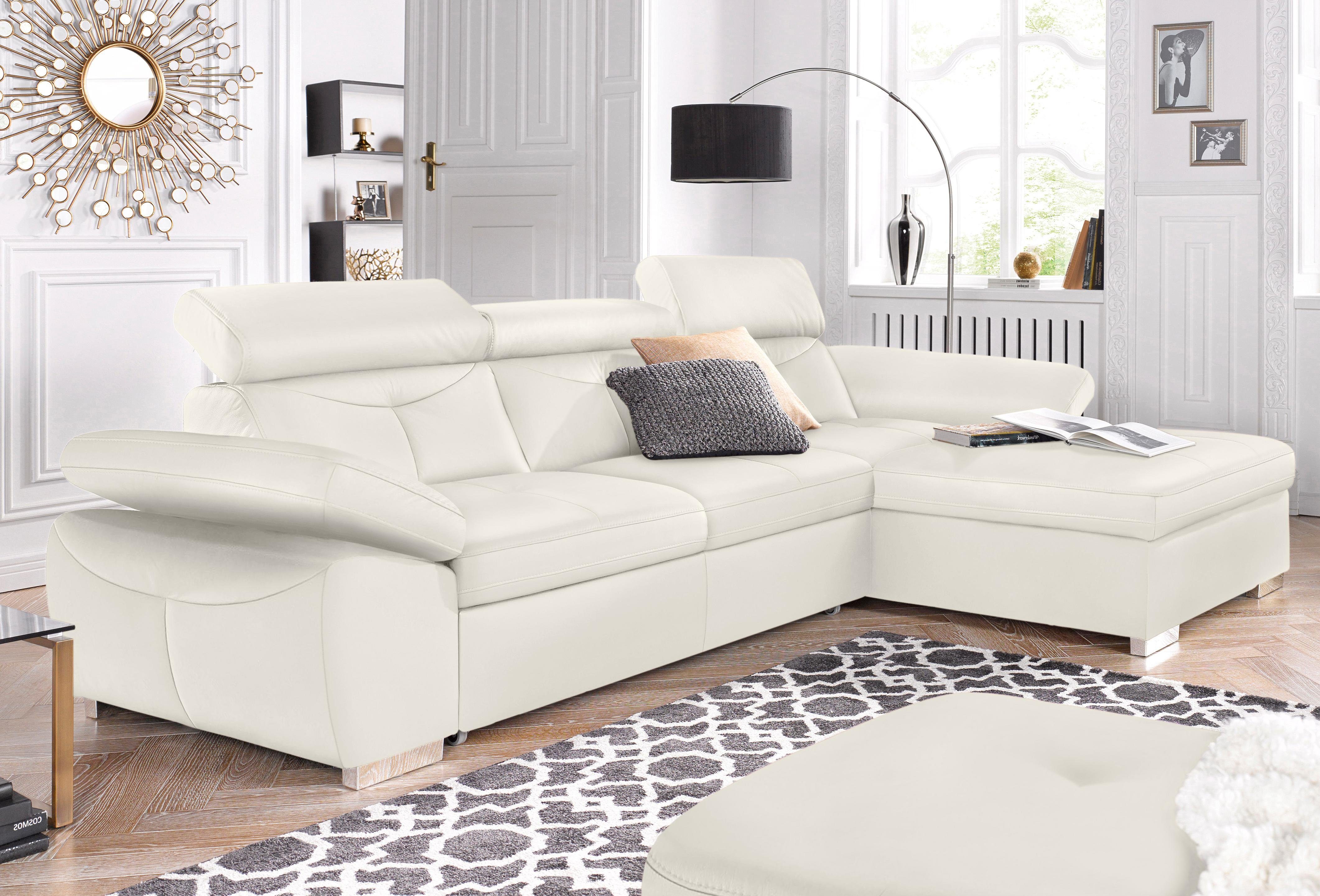 exxpo - sofa fashion Hoekbank Spring, super bequem, mit Armteil- und Kopfteilfunktion, OTTOs Choice L-vorm, optioneel met bedfunctie en bedlade wit,