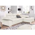 exxpo - sofa fashion hoekbank naar keuze met slaapfunctie en bedkist wit