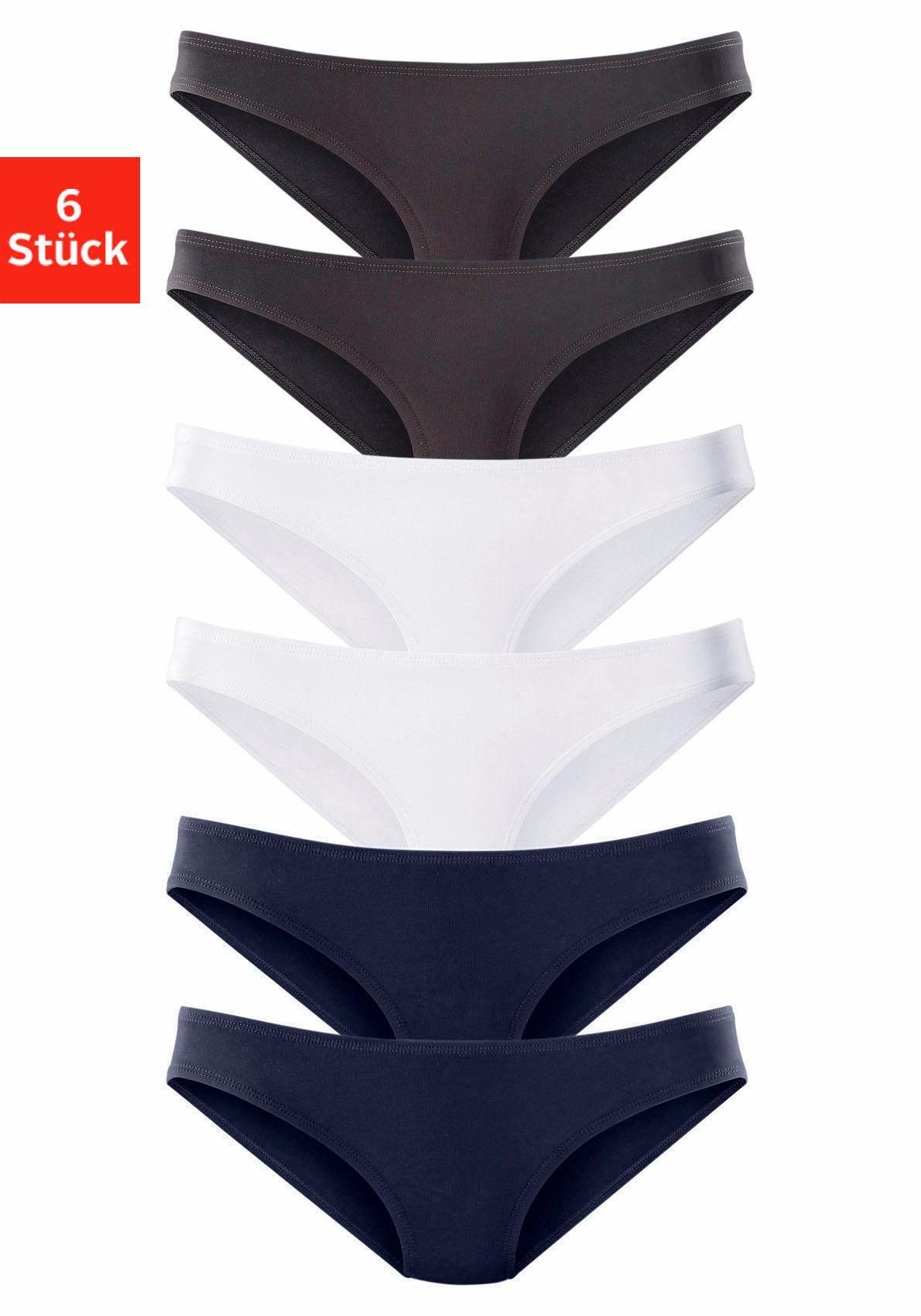 vivance active Jazz-hipsters van zacht microvezel (6 stuks, Set van 6) dames slips maat 40/42 multicolor