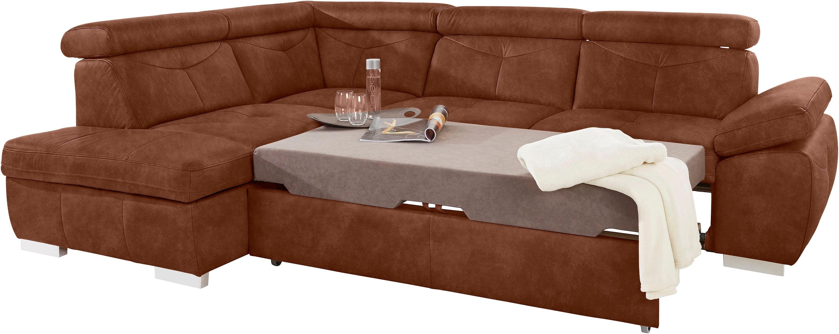 exxpo - sofa fashion Hoekbank Spring, super comfortabel en comfortabel met arm- en hoofdsteunfunctie