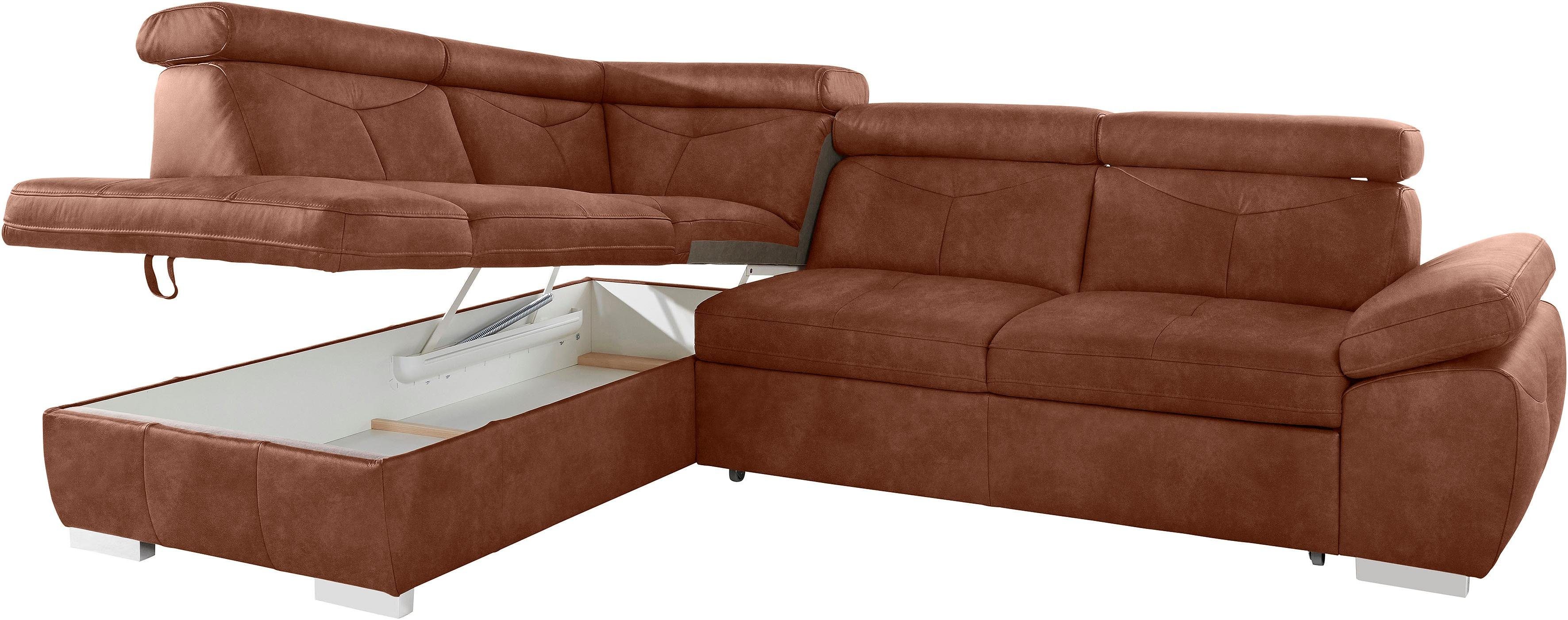 exxpo - sofa fashion Hoekbank Spring, super comfortabel en comfortabel met arm- en hoofdsteunfunctie