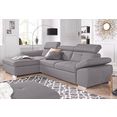exxpo - sofa fashion hoekbank naar keuze met slaapfunctie en bedkist zilver