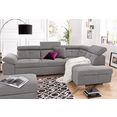 exxpo - sofa fashion hoekbank naar keuze met slaapfunctie en bedkist zilver
