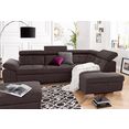 exxpo - sofa fashion hoekbank naar keuze met slaapfunctie en bedkist bruin