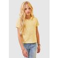 kangaroos t-shirt in wikkel-look in een kort model geel