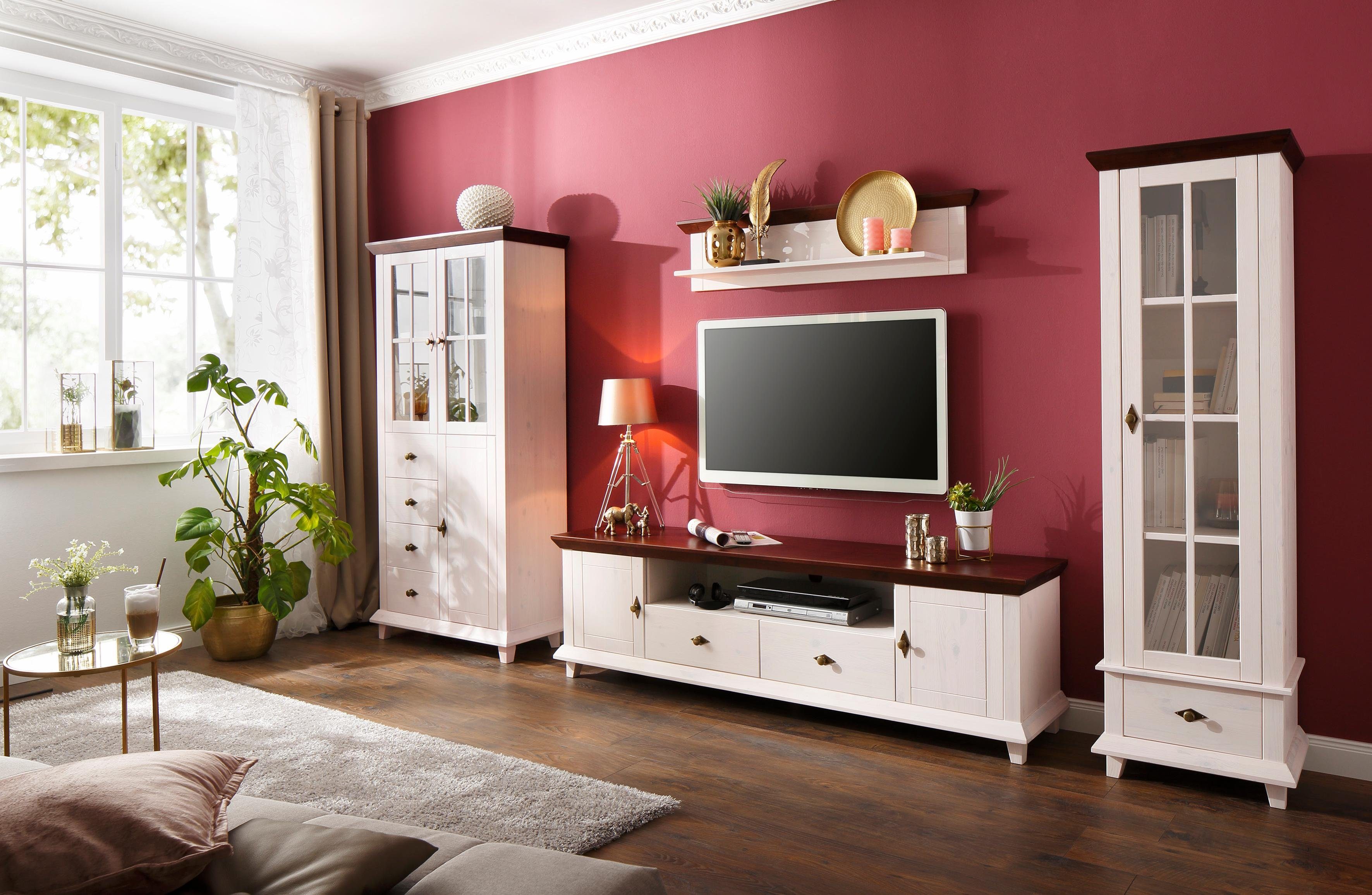 Home Affaire Home affaire tv-meubel Gali, massief hout, in 2 afmetingen, met praktische snoergeleiding