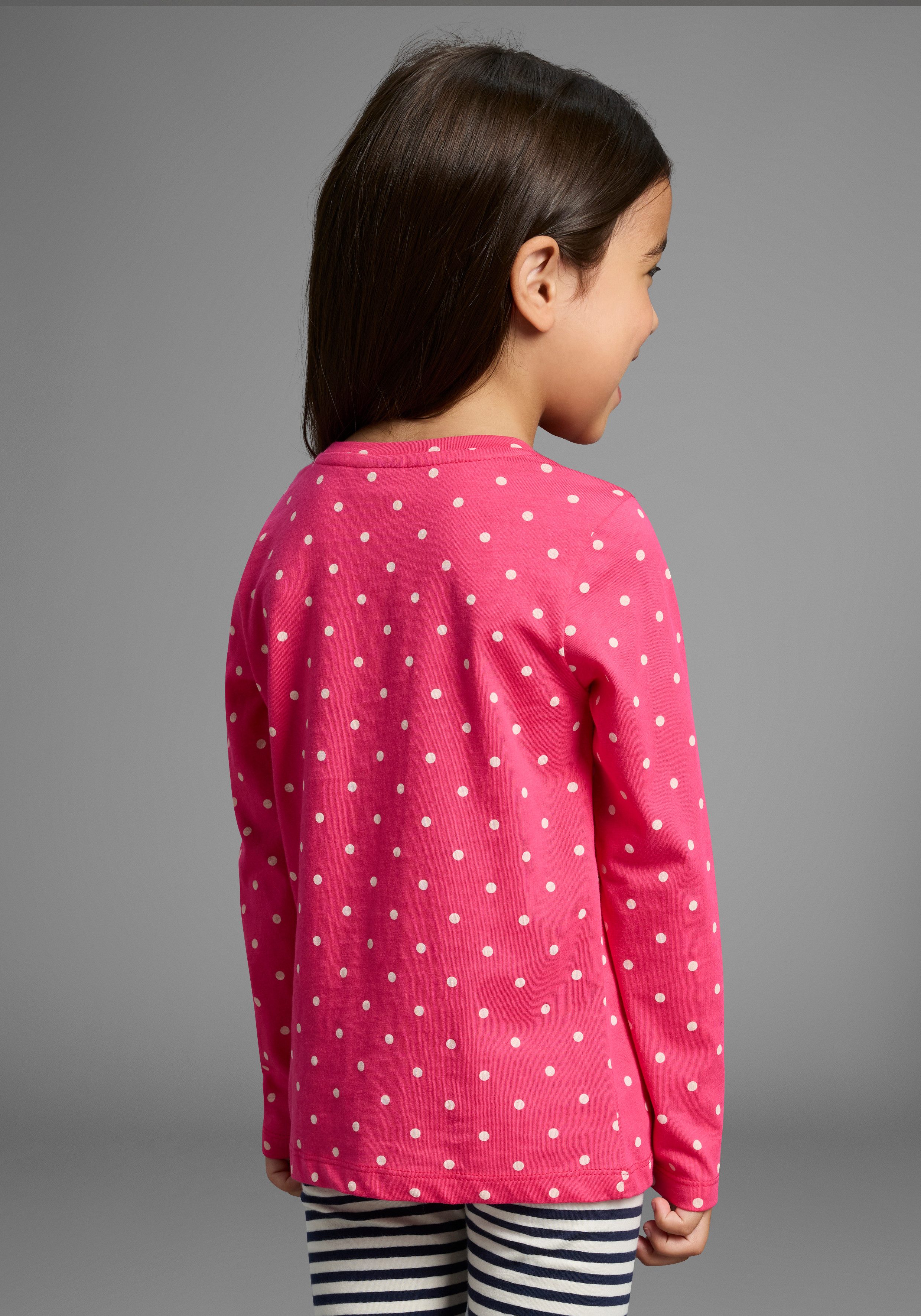 KIDSWORLD Shirt met lange mouwen Voor kleine meisjes Lange mouwen, basic pasvorm, bedrukt, ronde hals
