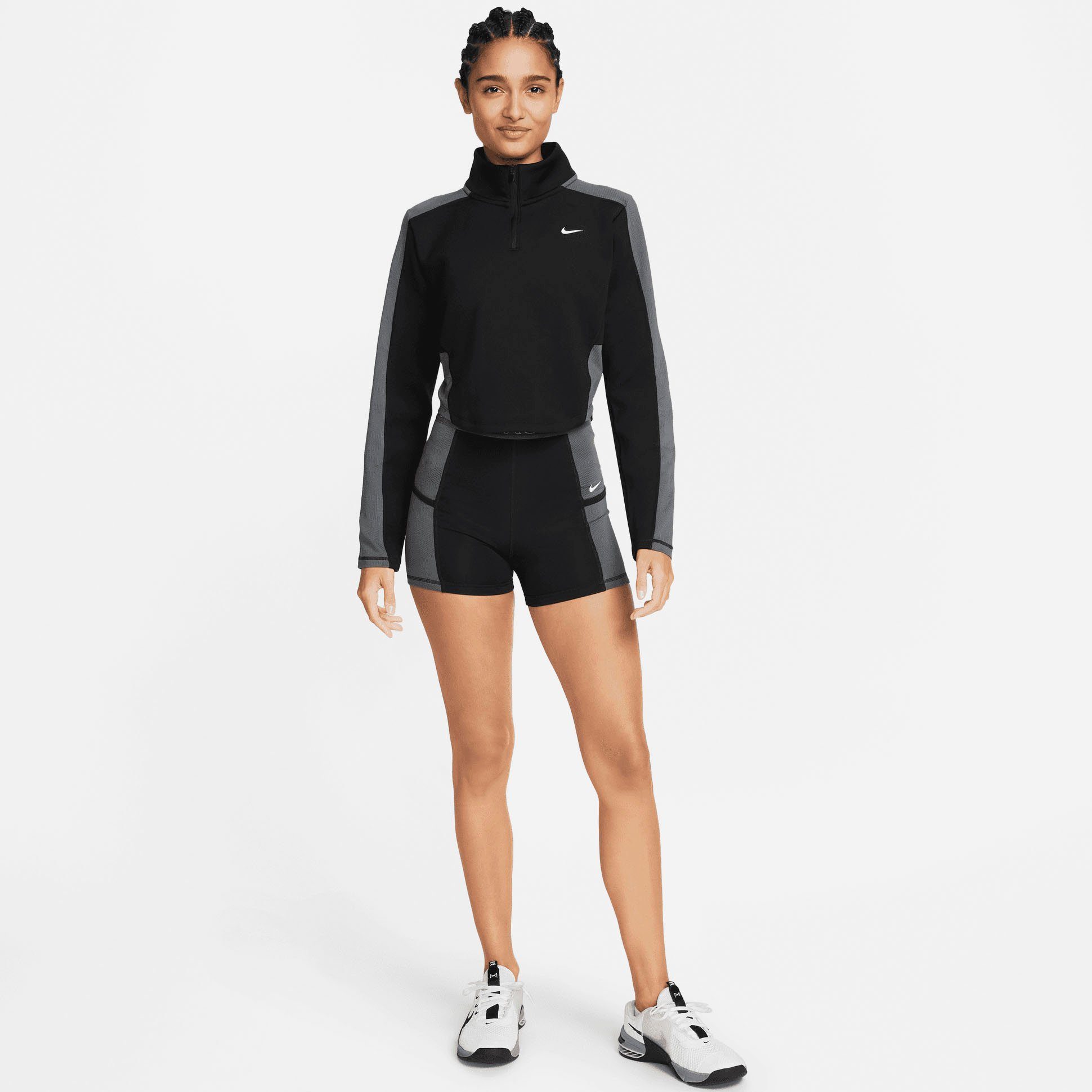 Nike Trainingsshirt Dri-FIT Femme Women's Half-Zip Long Sleeve Cropped Top