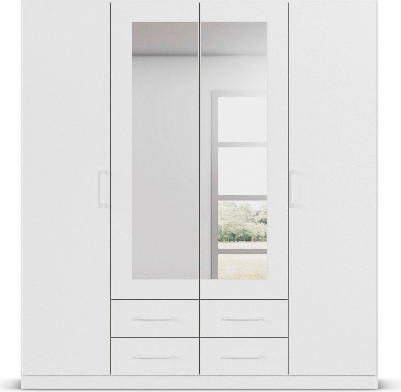 rauch Draaideurkast Kledingkast garderobe KREFELD optioneel met spiegel met 3 greepvarianten, incl. praktische lades made in germany