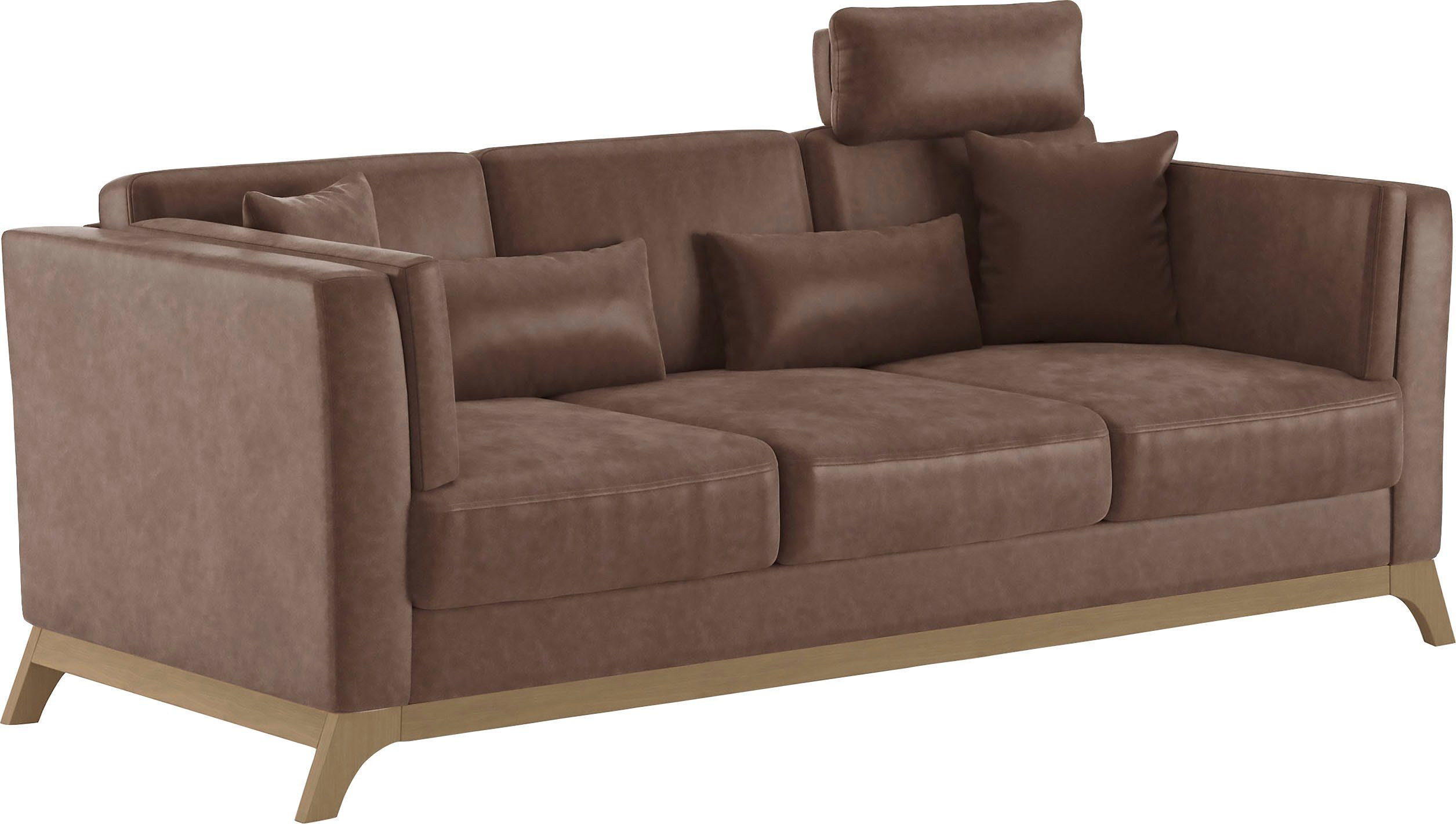 Home affaire 3-zitsbank Viva met houten frame van beukenhout
