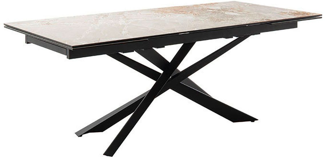 MCA furniture Eettafel TESERO uitschuifbare tafel 200-300 cm Keramiek, metaal, marmer-look, uittrekbaar, belastbaar tot 100 kg, 10-12 personen