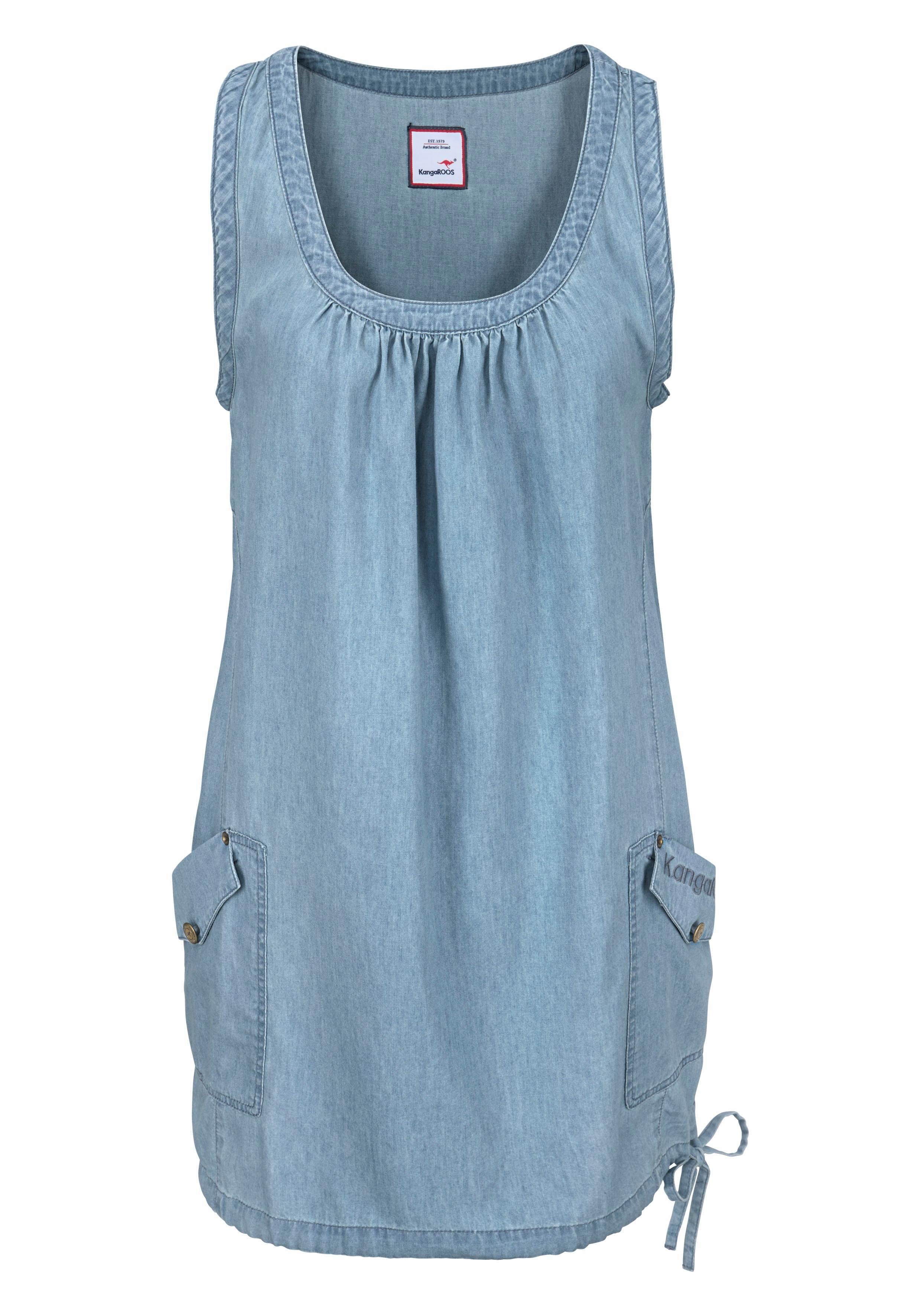 KangaROOS Jeans jurk knielang, trendy, van katoen, mouwloos