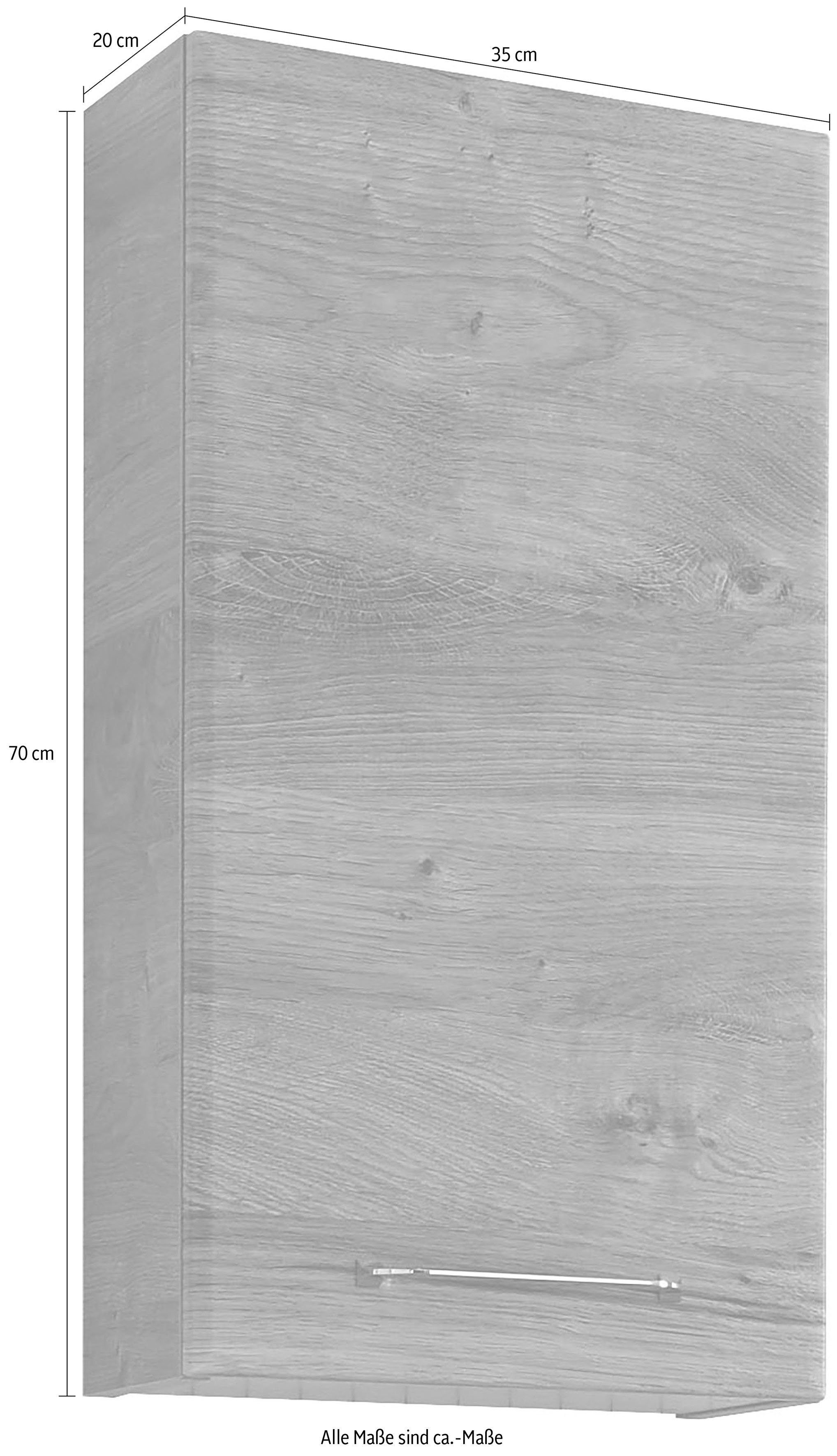 Saphir Hangend kastje Quickset wand-badkast 35 cm breed met 1 deur, 2 legplanken Badkamer-hangend kastje inclusief deurdemper, grepen in glanzend chroom