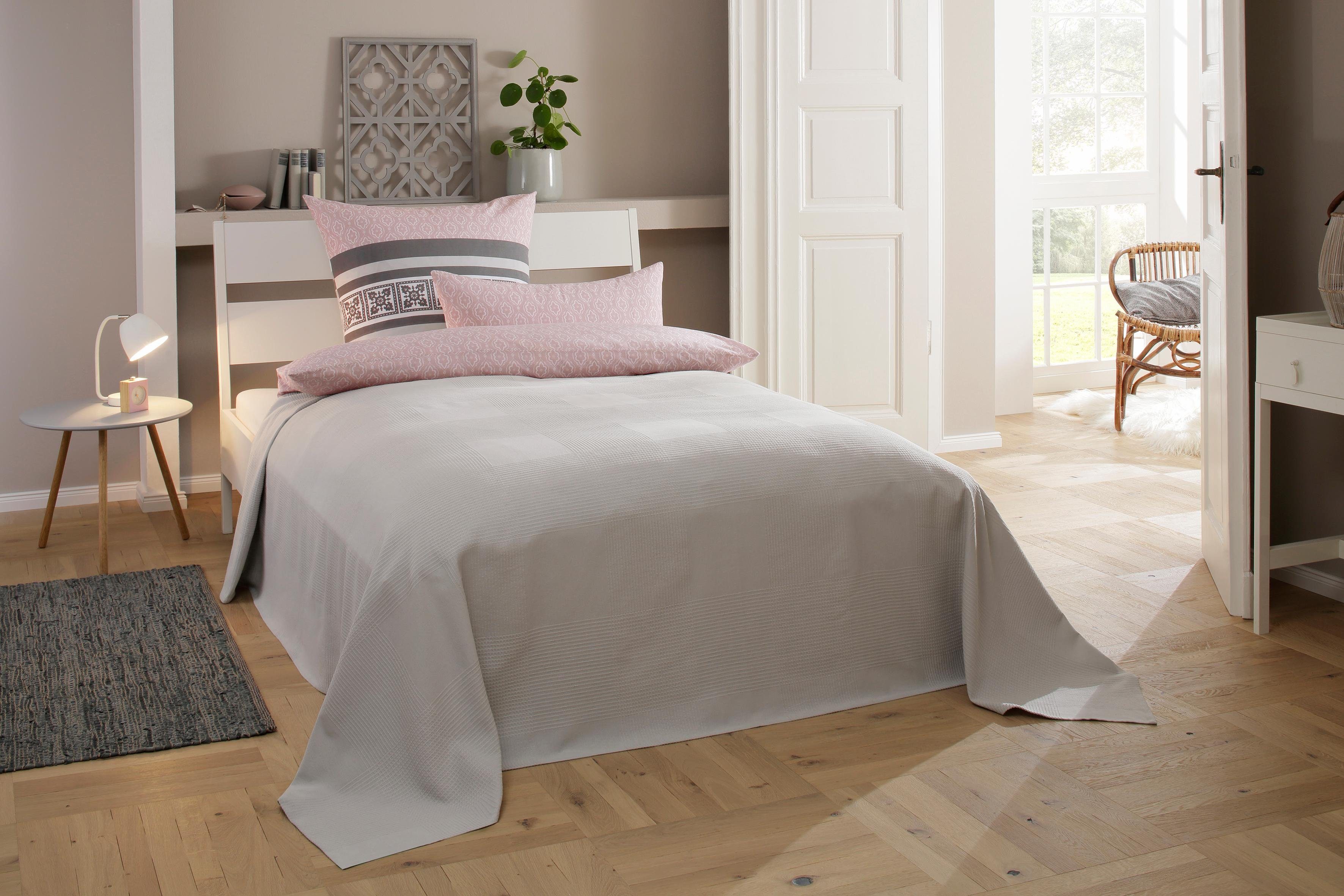 my home Sprei Mira lichte sprei van 100% katoen, uni foulard, zonder vulling