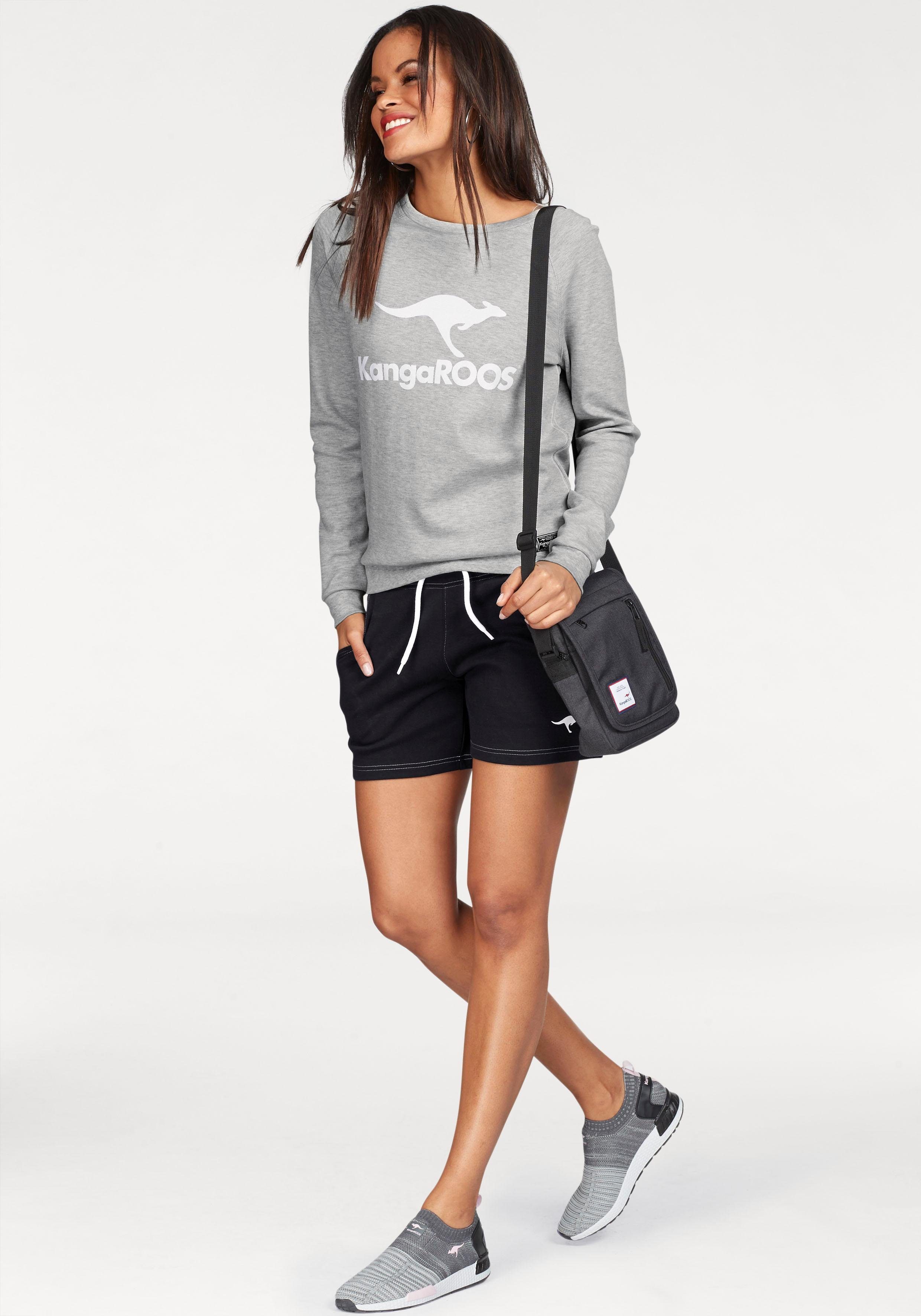 KangaROOS Sweatshort met contrastkleurig koord en merkprint