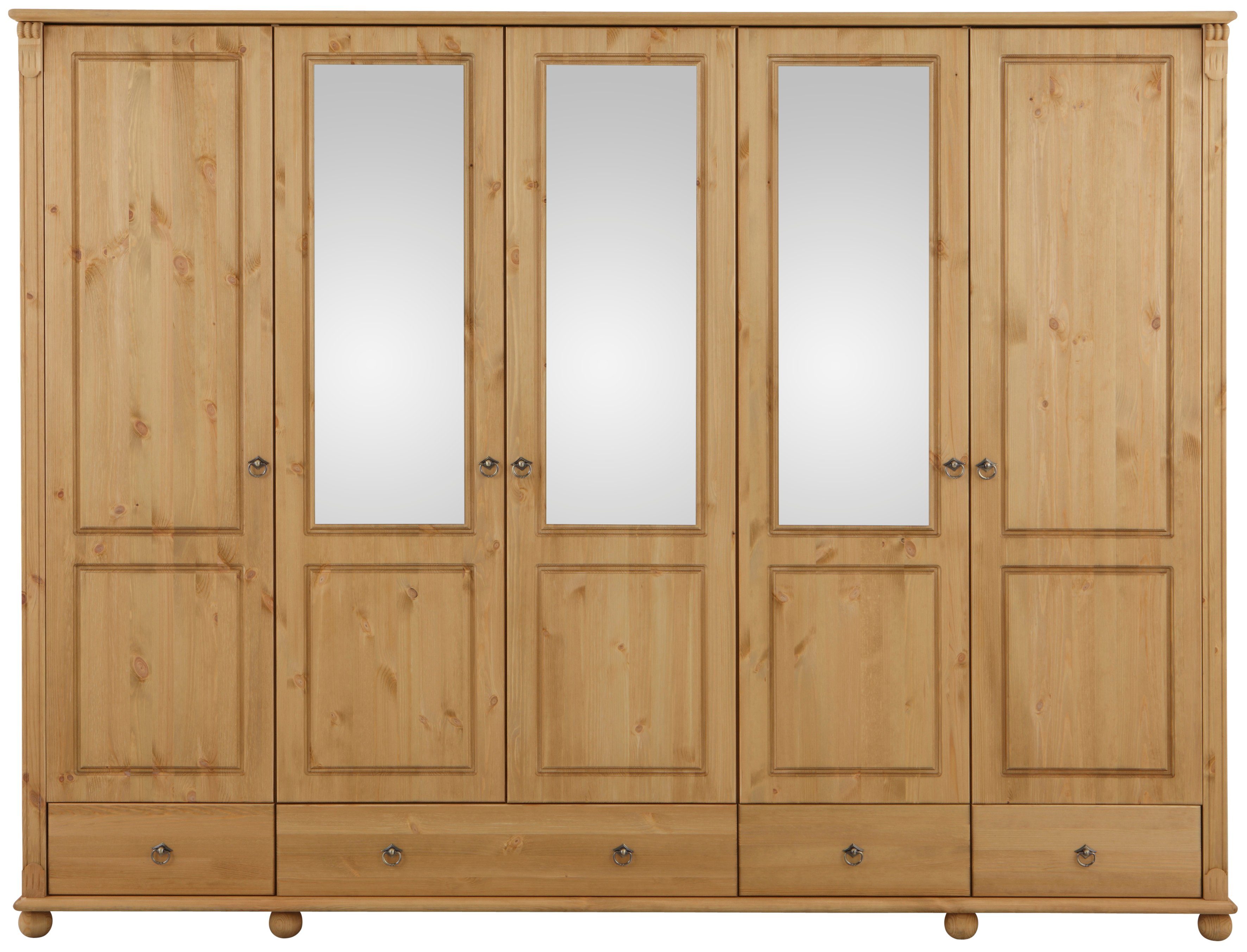 Home affaire Kledingkast TESSIN Breedte 245 cm, massief grenen, met spiegel