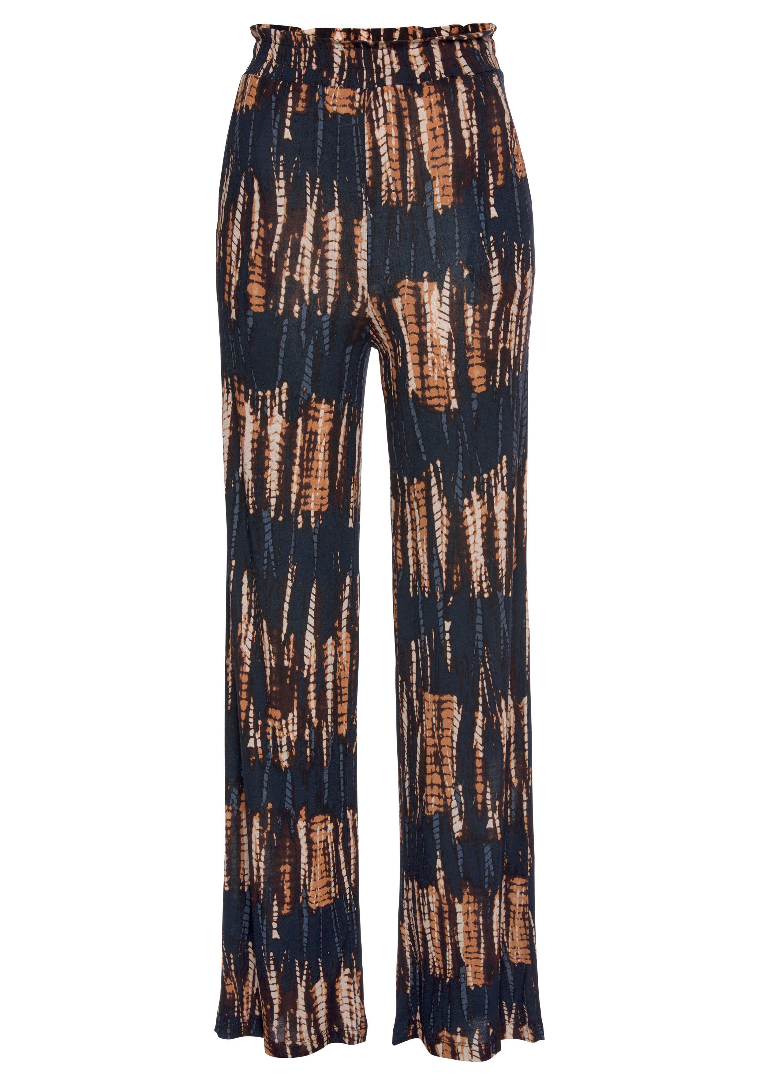 Buffalo Jerseybroek met all-over print en elastische tailleband, zomerbroek