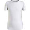 calvin klein t-shirt metallic chest logo slim top wit