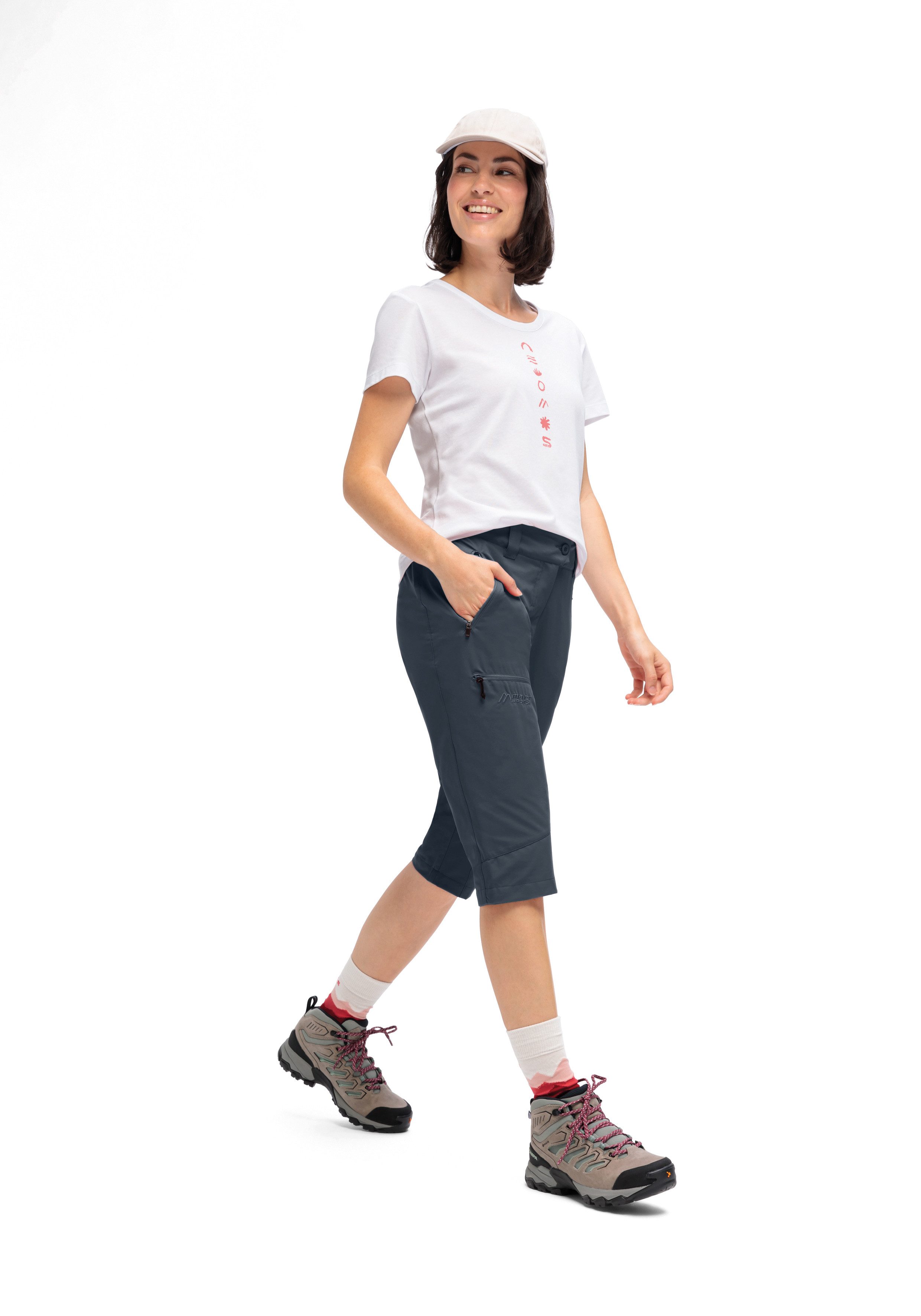 Maier Sports Outdoorbroek Lulaka capri loop Dames wandelbroek, elastische functionele broek met 3 zakken, regular fit